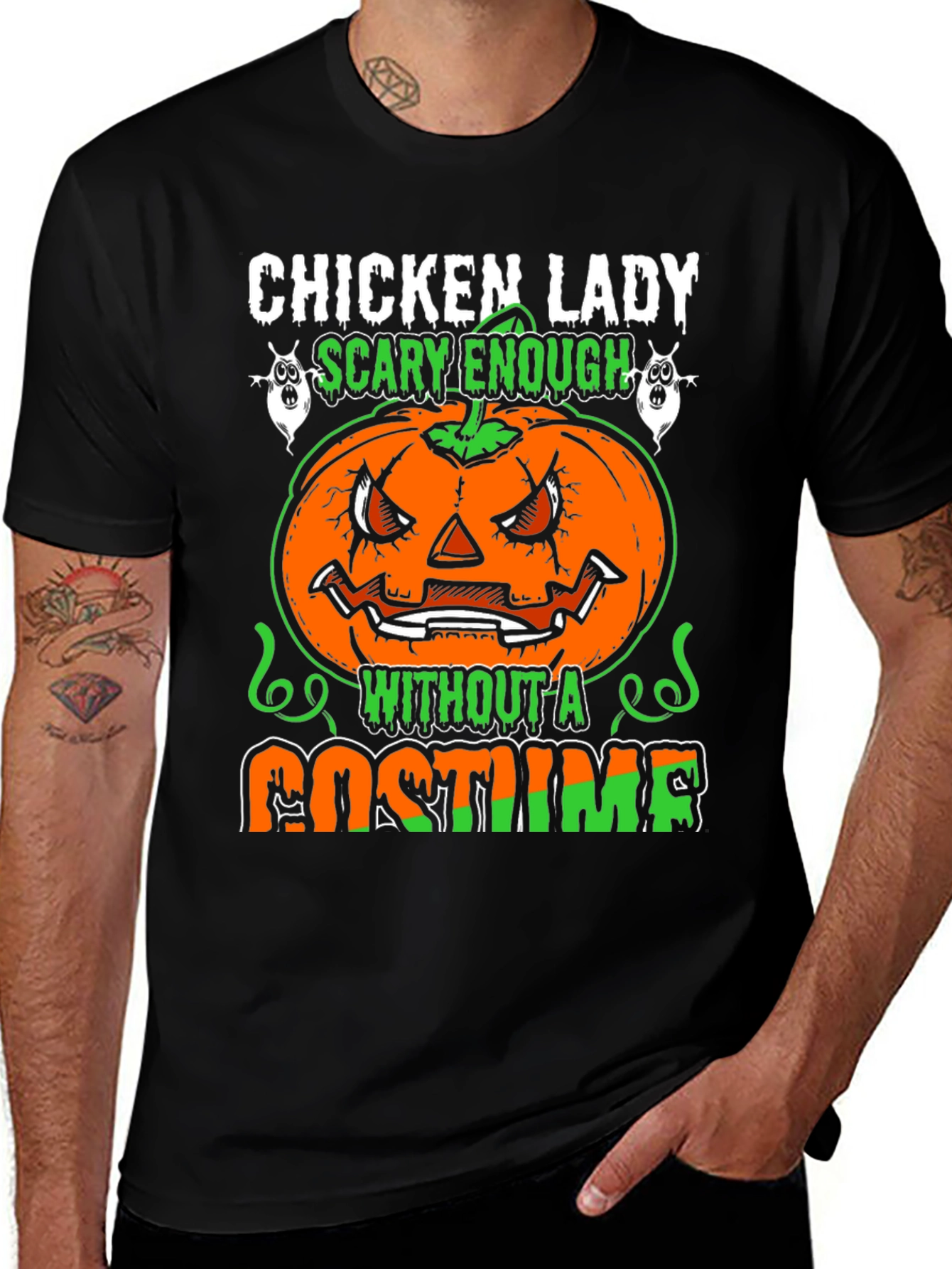 Chicken Lady Halloween Scary Enough Costume T-Shirt