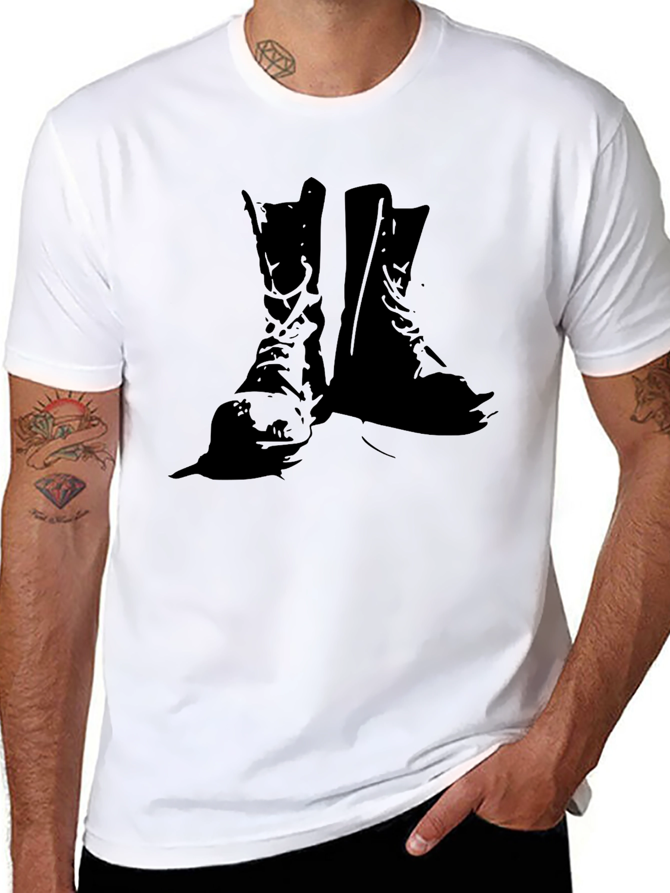 Black Boots Graphic Tee - Rugged Style