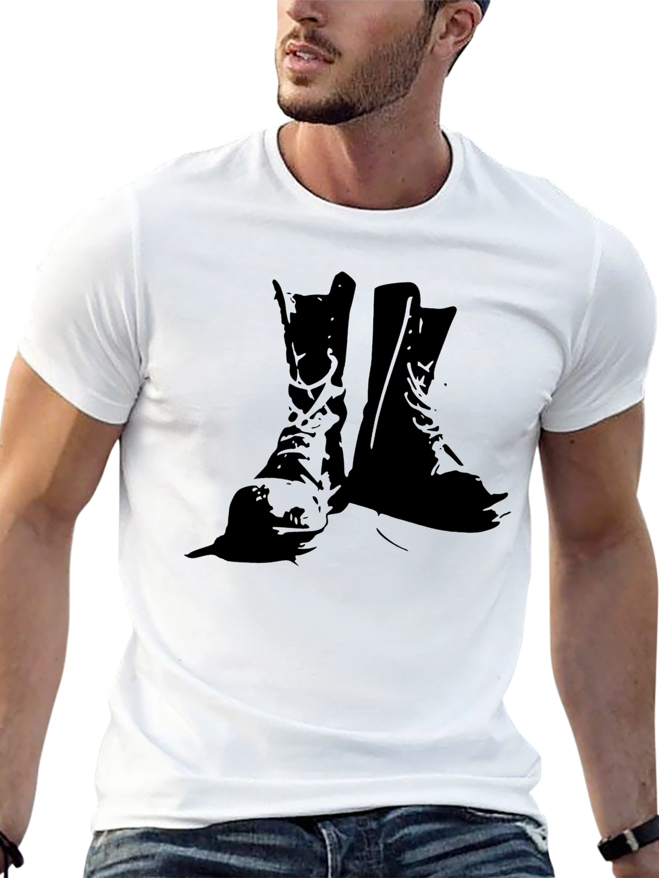 Black Boots Graphic Tee - Rugged Style