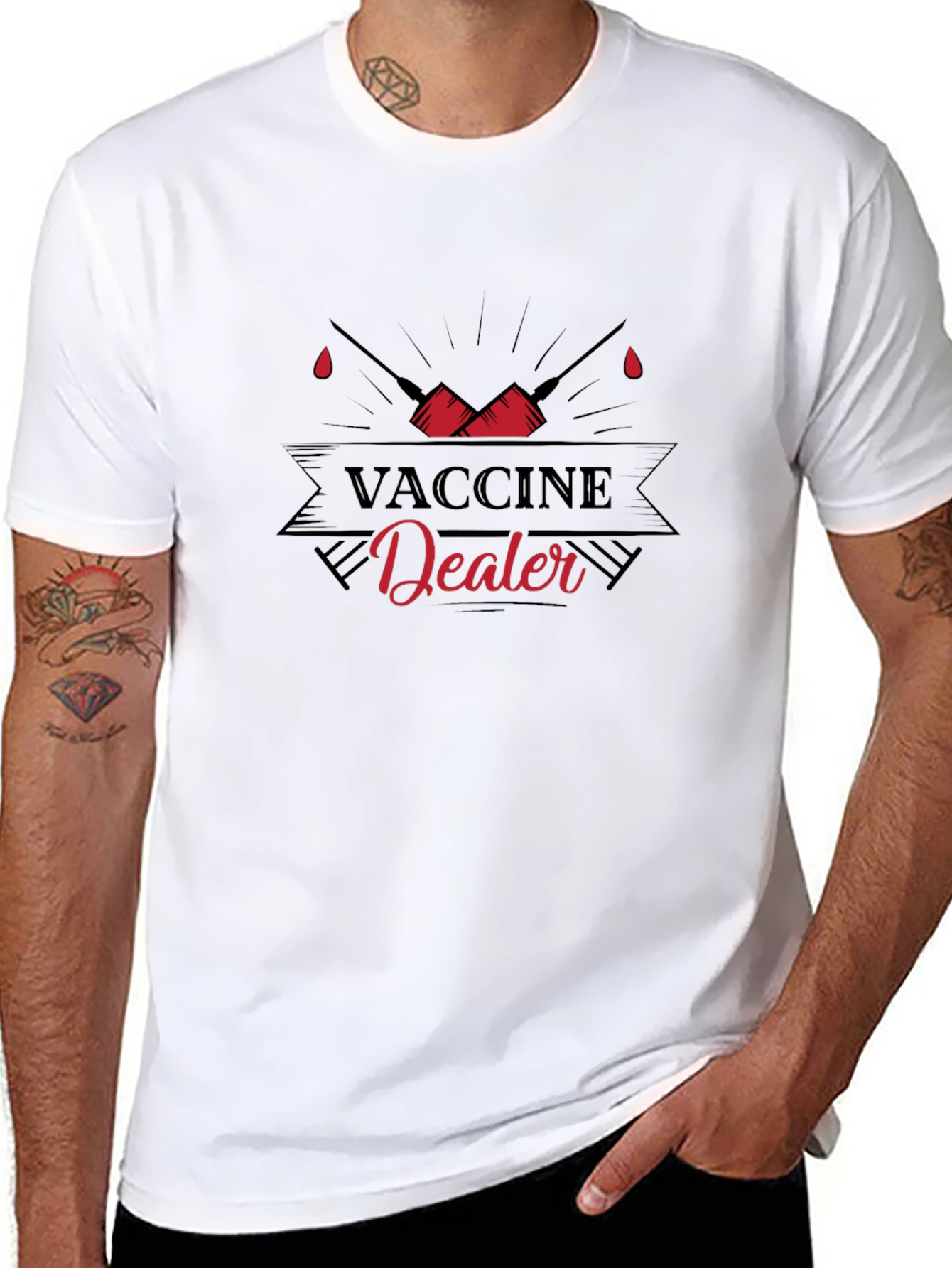 Vaccine Dealer Graphic T-Shirt - Black