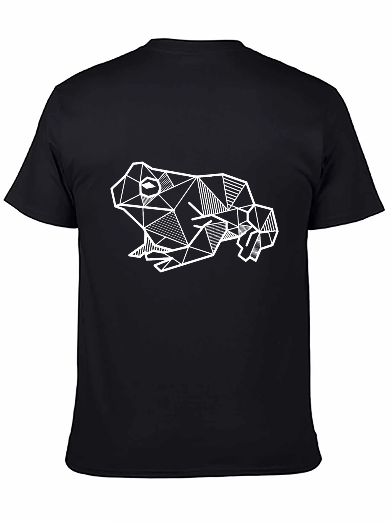 Geometric Frog Graphic Tee - Black