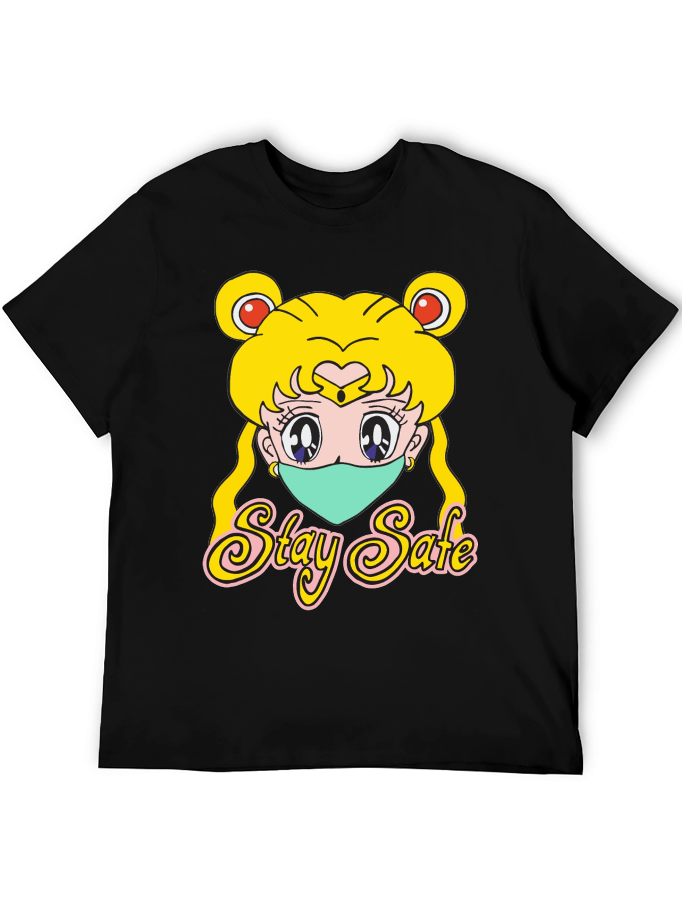 Sailor Moon Stay Safe Black T-Shirt