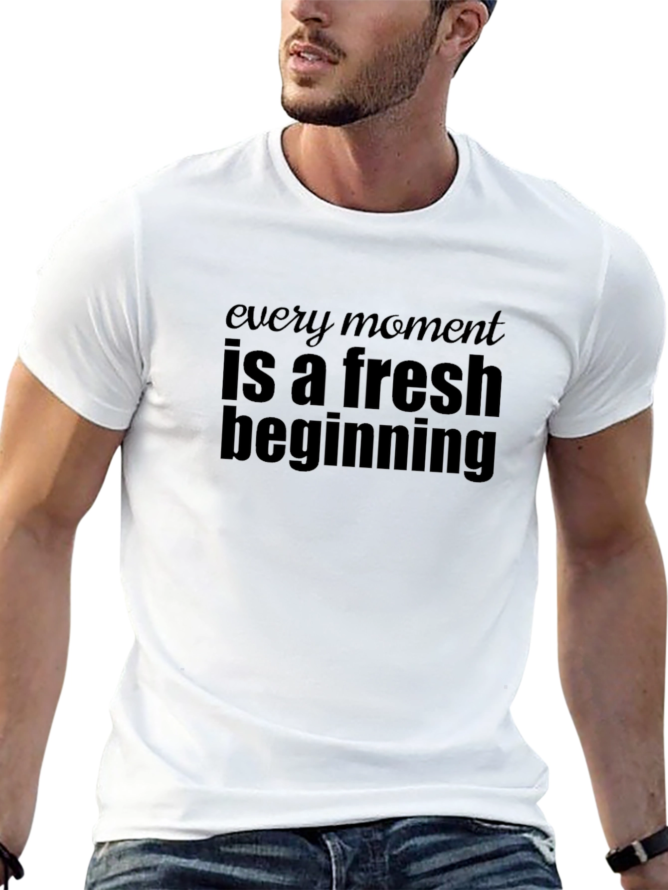 Inspirational Quote Graphic Tee - Fresh Beginning