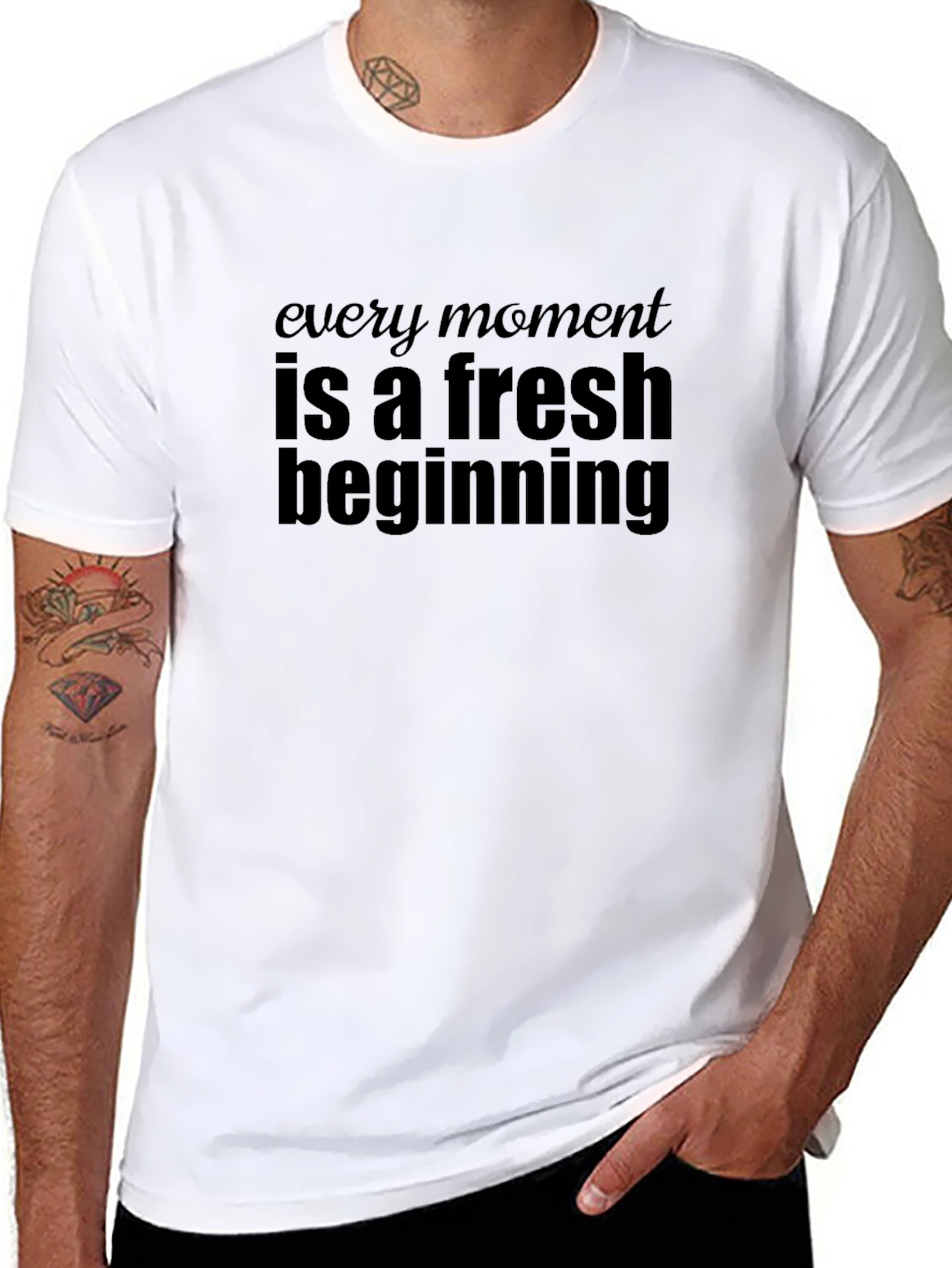Inspirational Quote Graphic Tee - Fresh Beginning