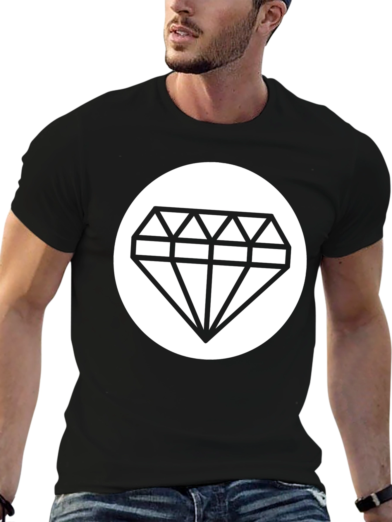 Diamond Graphic Black T-Shirt - Stylish Casual Wear