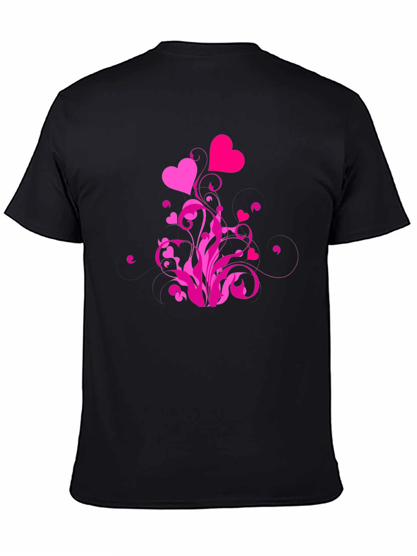 Heart Swirl Graphic Tee - Black Casual Shirt