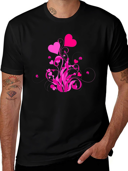 Heart Swirl Graphic Tee - Black Casual Shirt