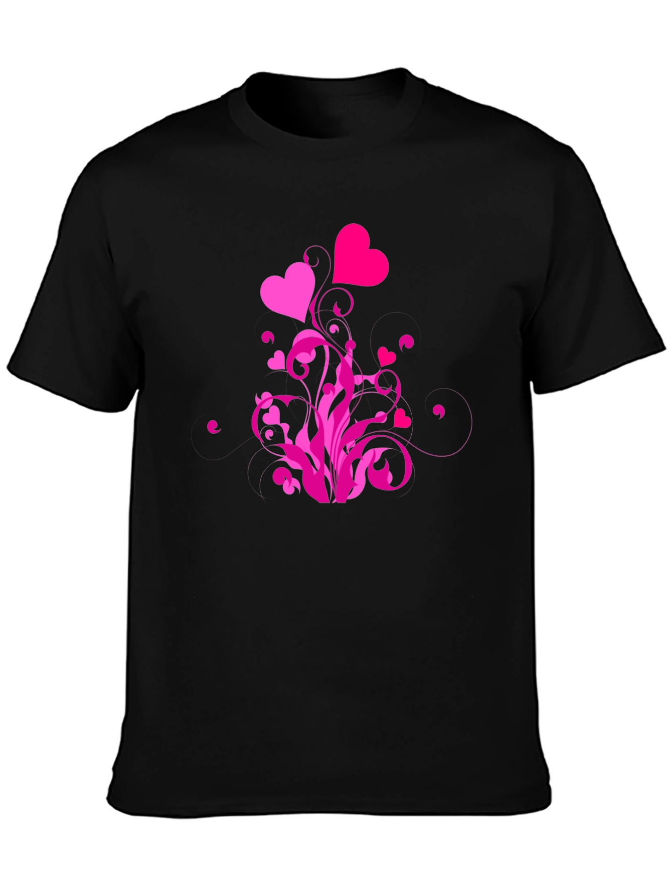 Heart Swirl Graphic Tee - Black Casual Shirt