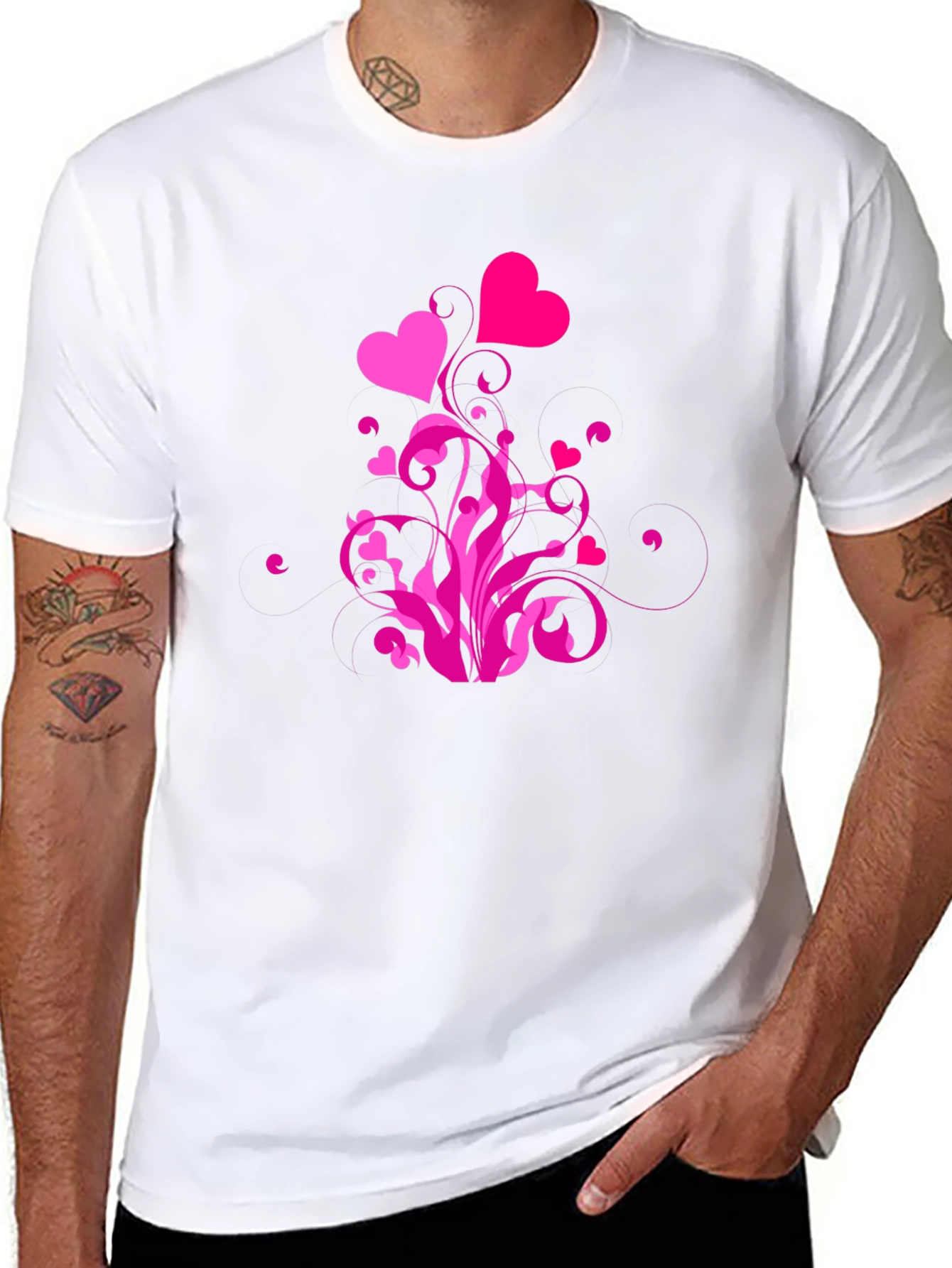 Heart Swirl Graphic Tee - Black Casual Shirt