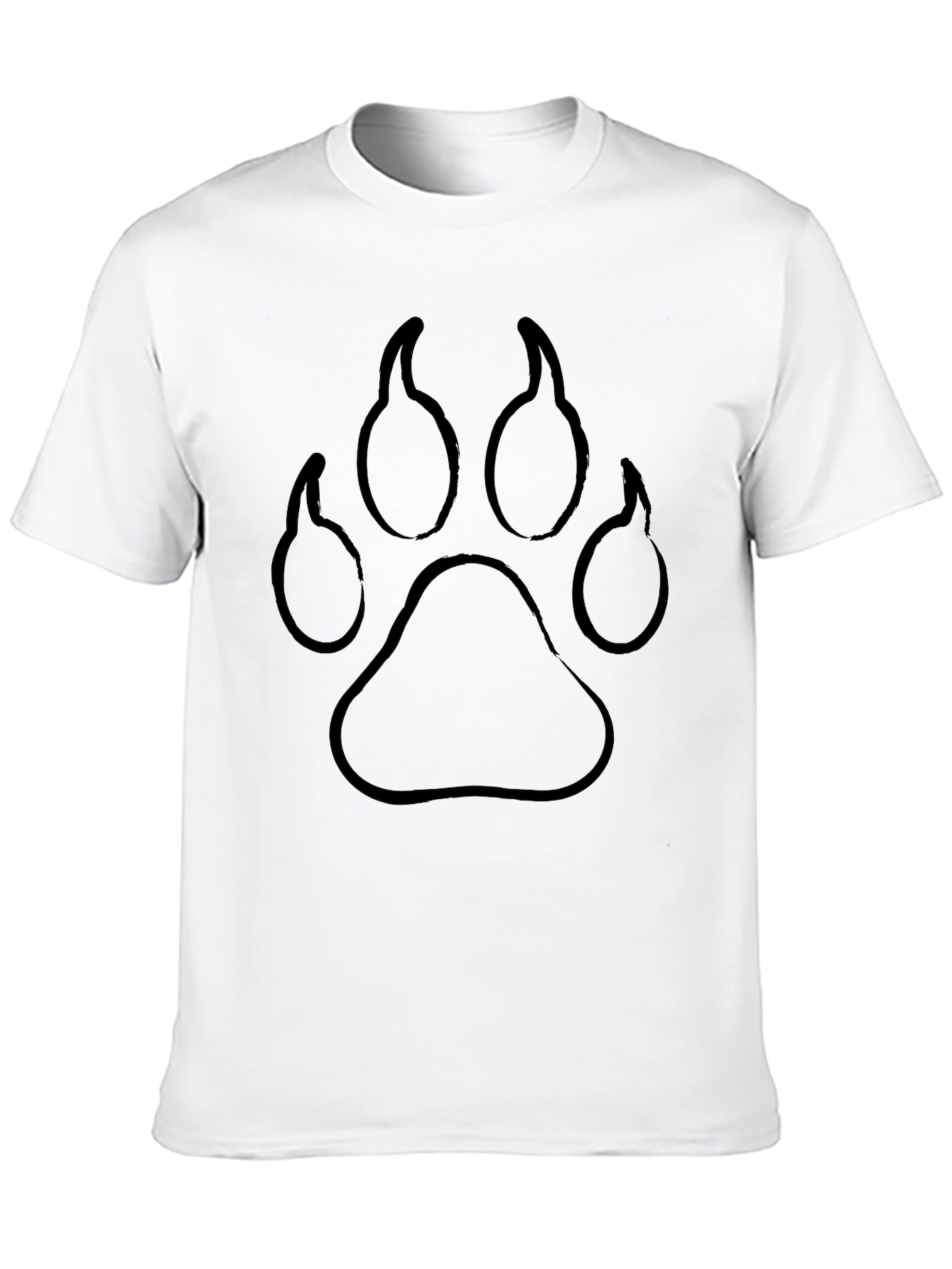 Black Paw Print Graphic Tee - Casual Style