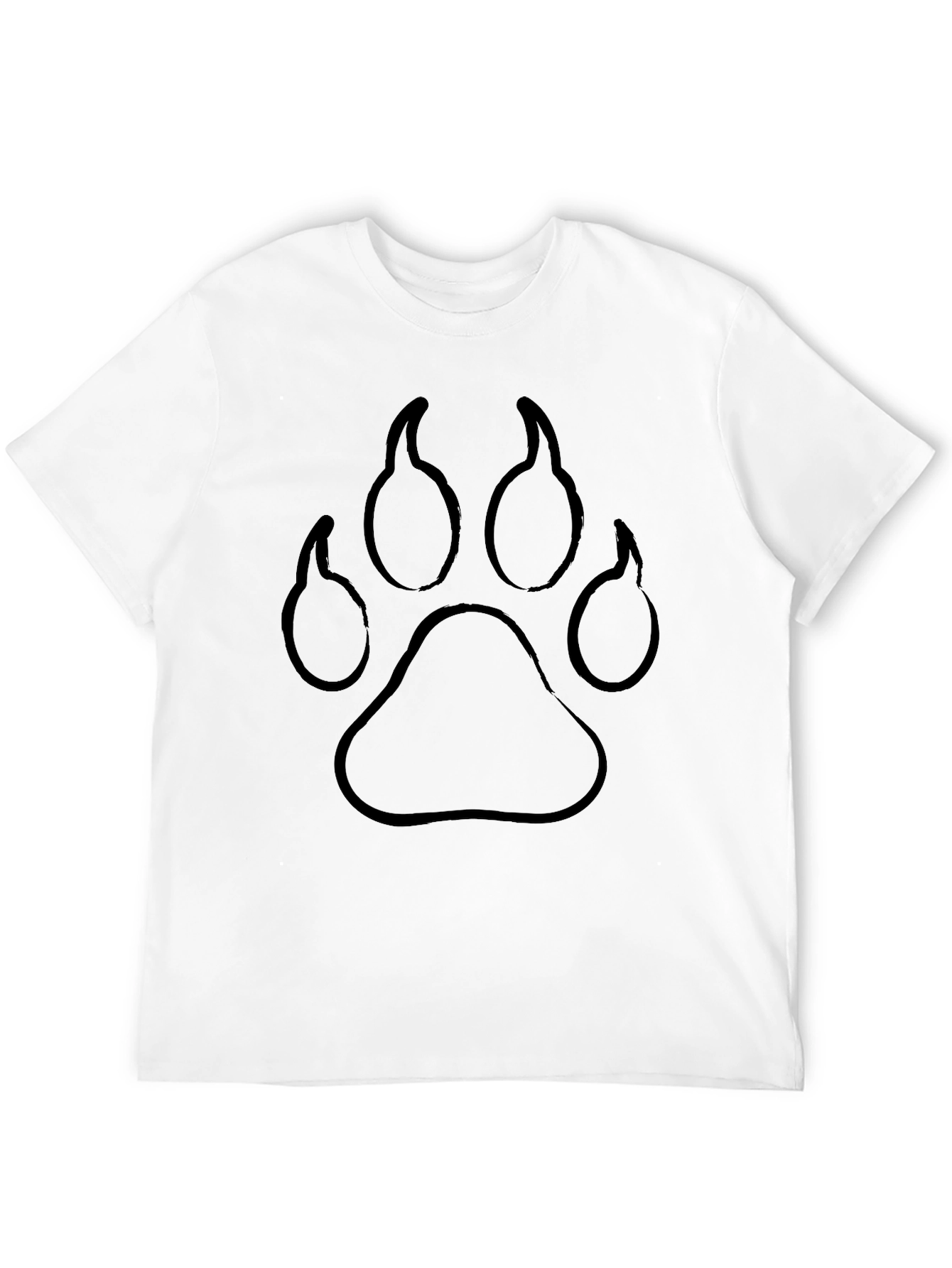 Black Paw Print Graphic Tee - Casual Style