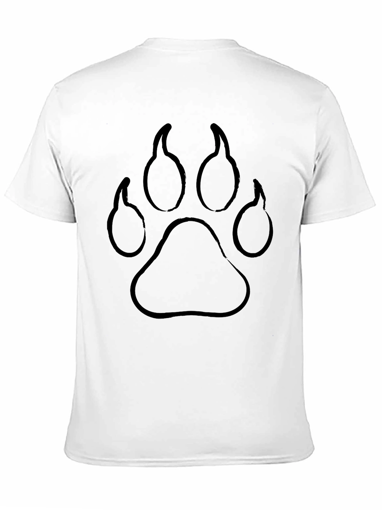 Black Paw Print Graphic Tee - Casual Style