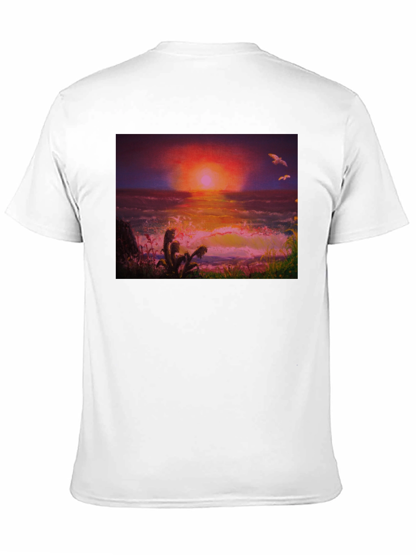 Sunset Ocean Graphic Tee - Premium Cotton Blend