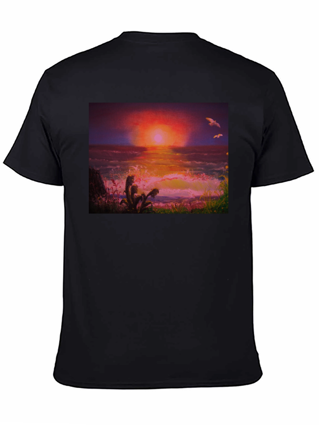 Sunset Ocean Graphic Tee - Premium Cotton Blend