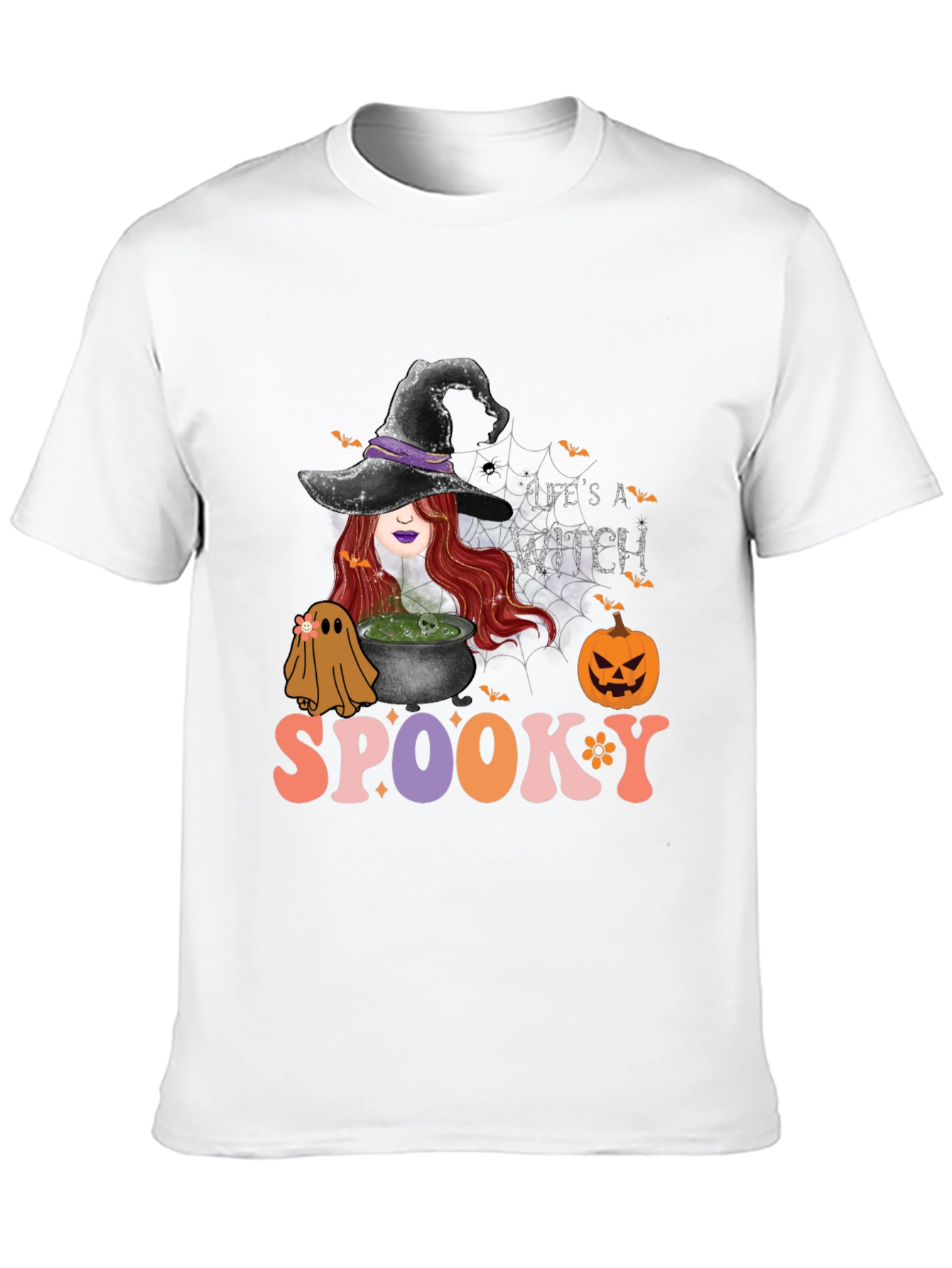 Lifes A Witch Spooky Halloween Graphic T-Shirt