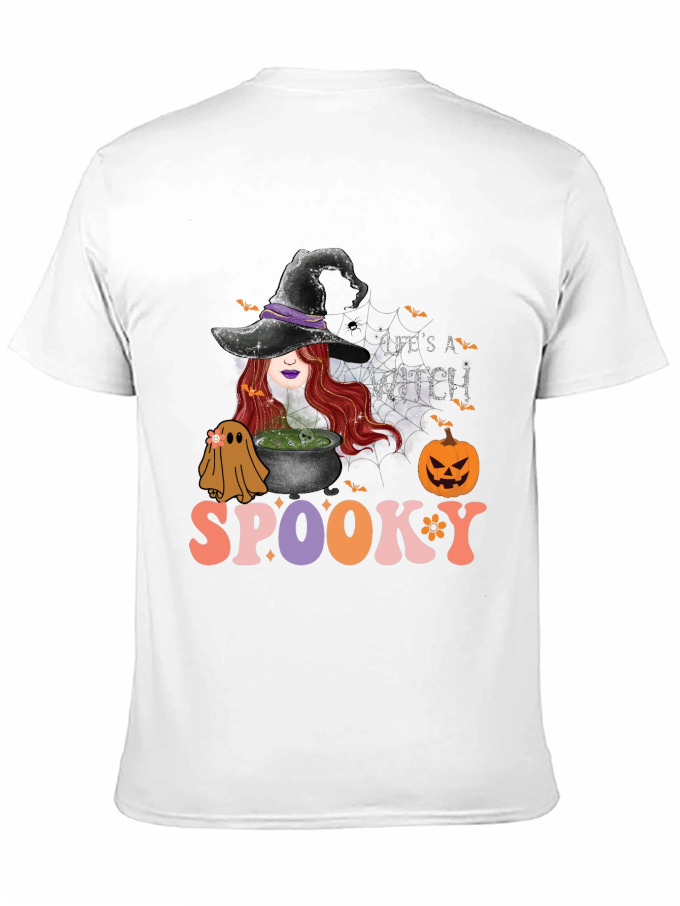 Lifes A Witch Spooky Halloween Graphic T-Shirt