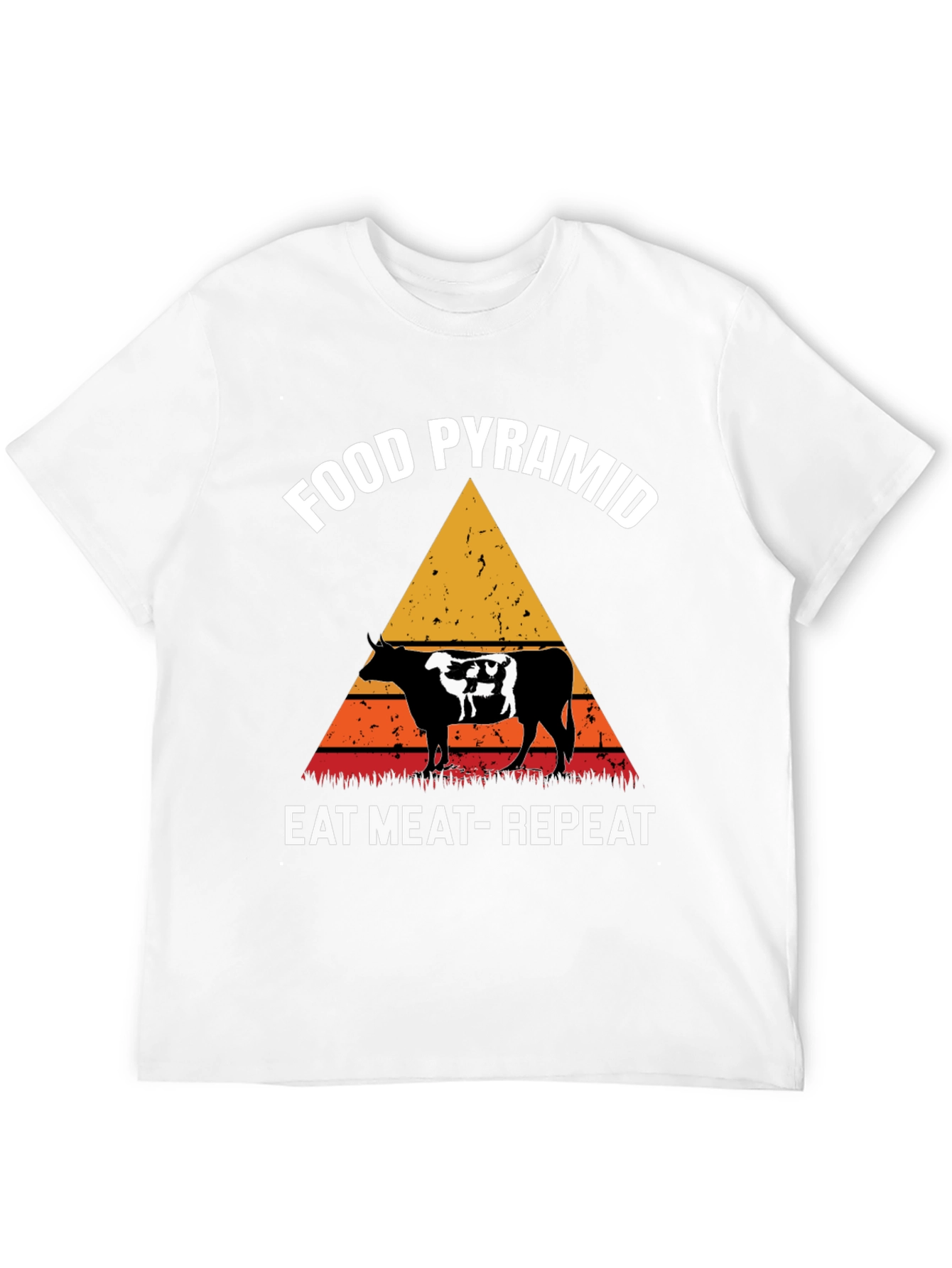 Food Pyramid Eat Meat Repeat Graphic Tee