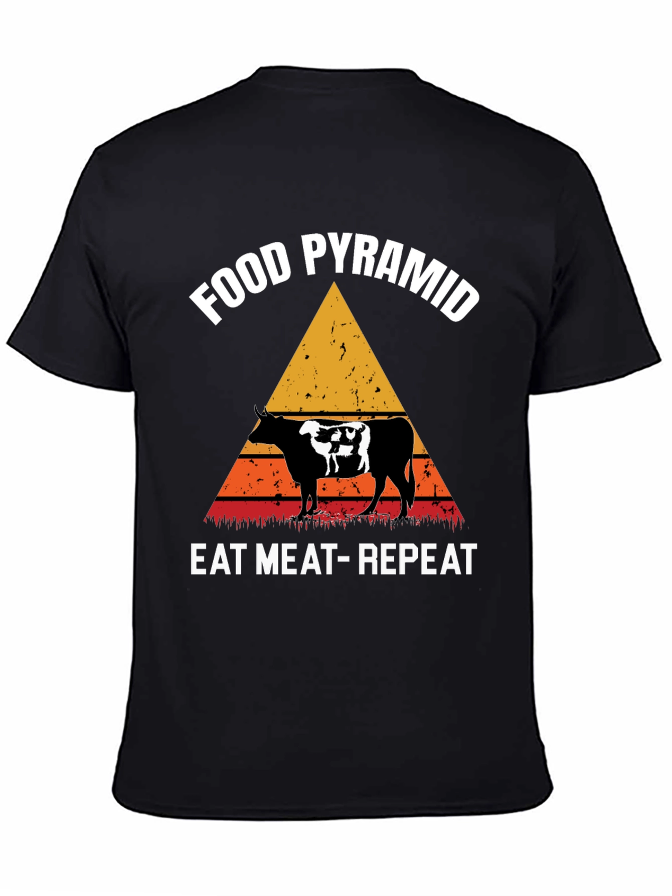 Food Pyramid Eat Meat Repeat Graphic Tee