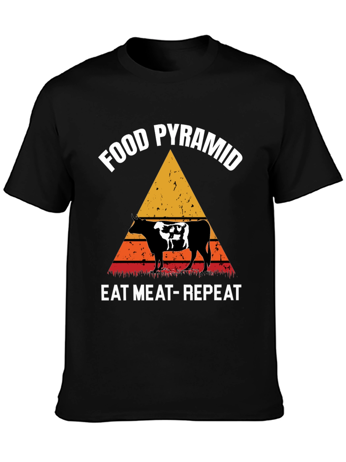 Food Pyramid Eat Meat Repeat Graphic Tee