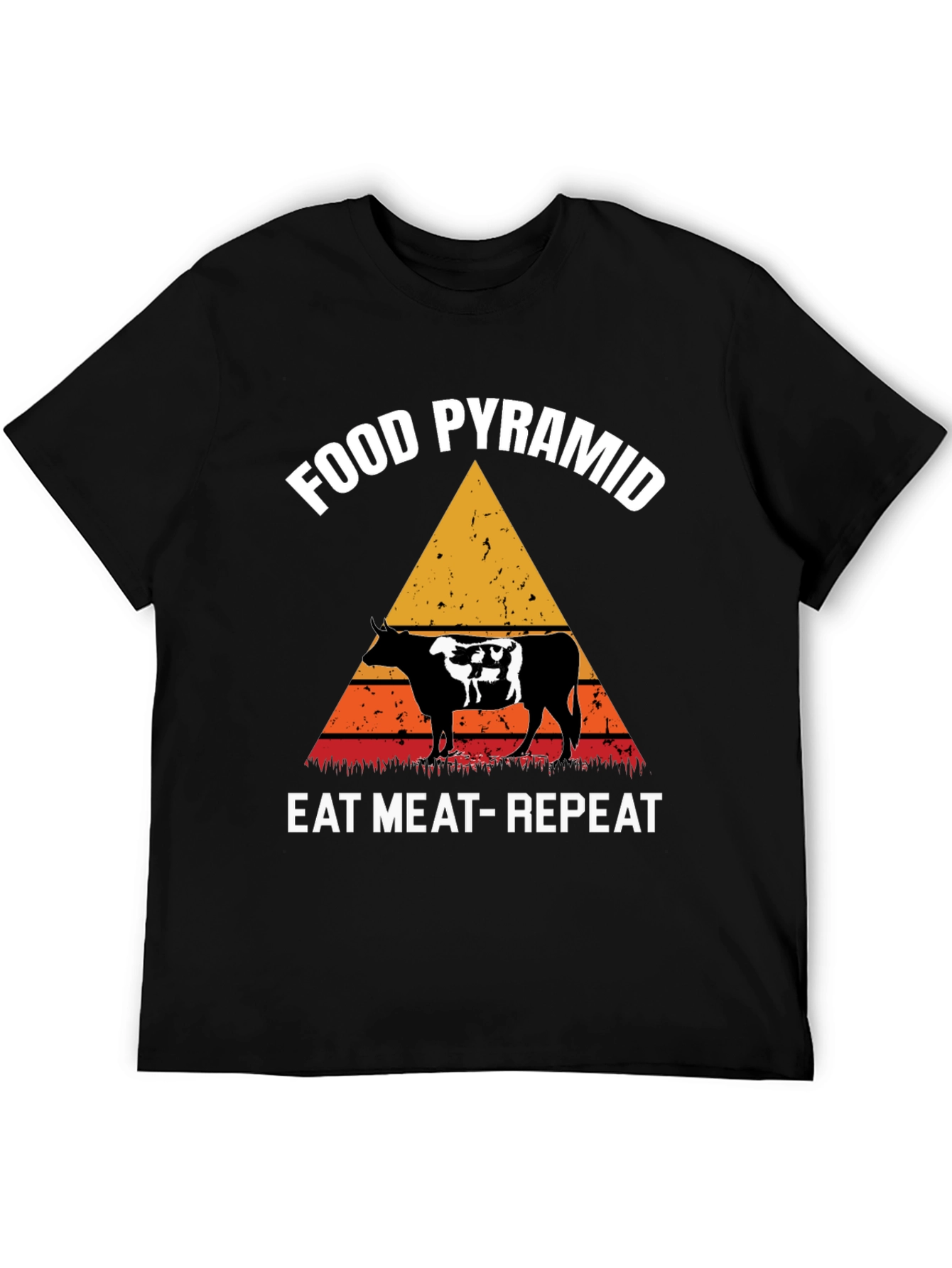 Food Pyramid Eat Meat Repeat Graphic Tee