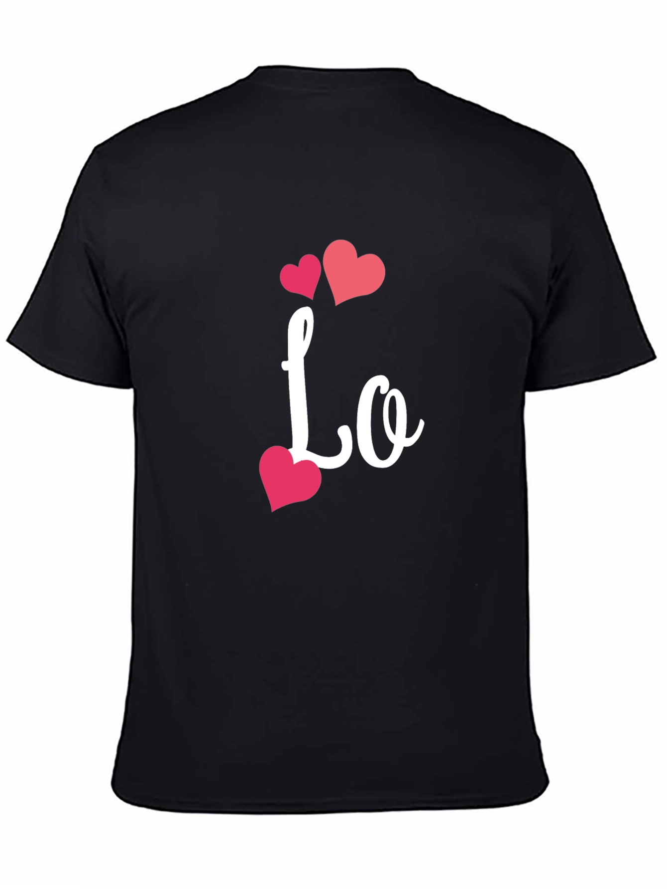 Romantic Lo Hearts Black T-Shirt
