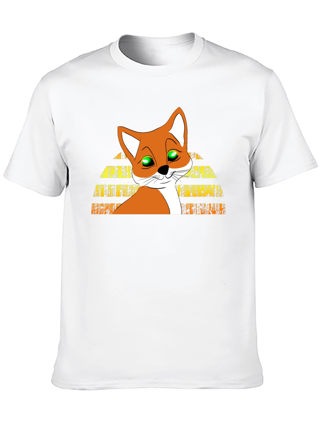 Cartoon Fox Graphic Tee - Mens Black T-Shirt
