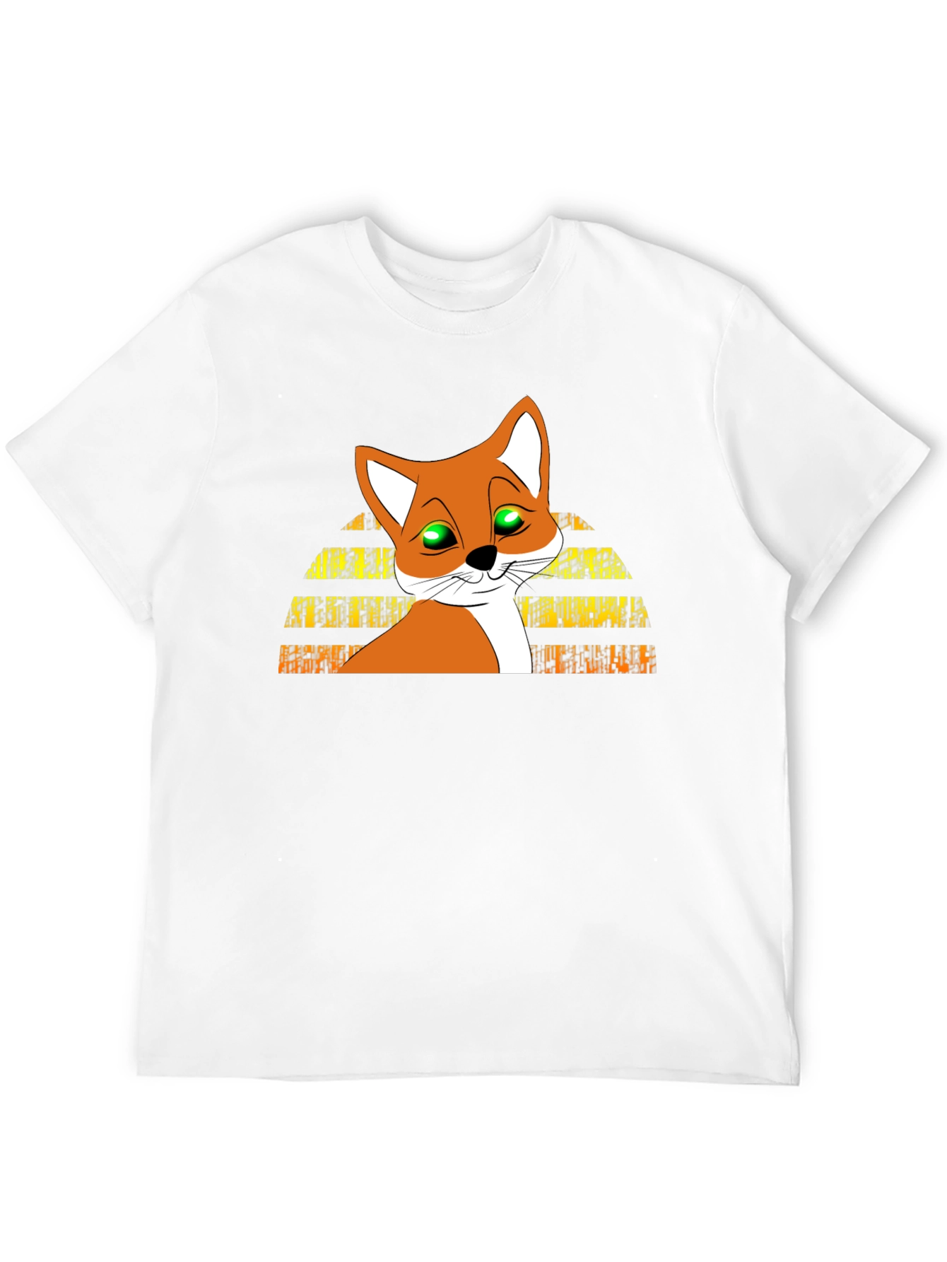 Cartoon Fox Graphic Tee - Mens Black T-Shirt
