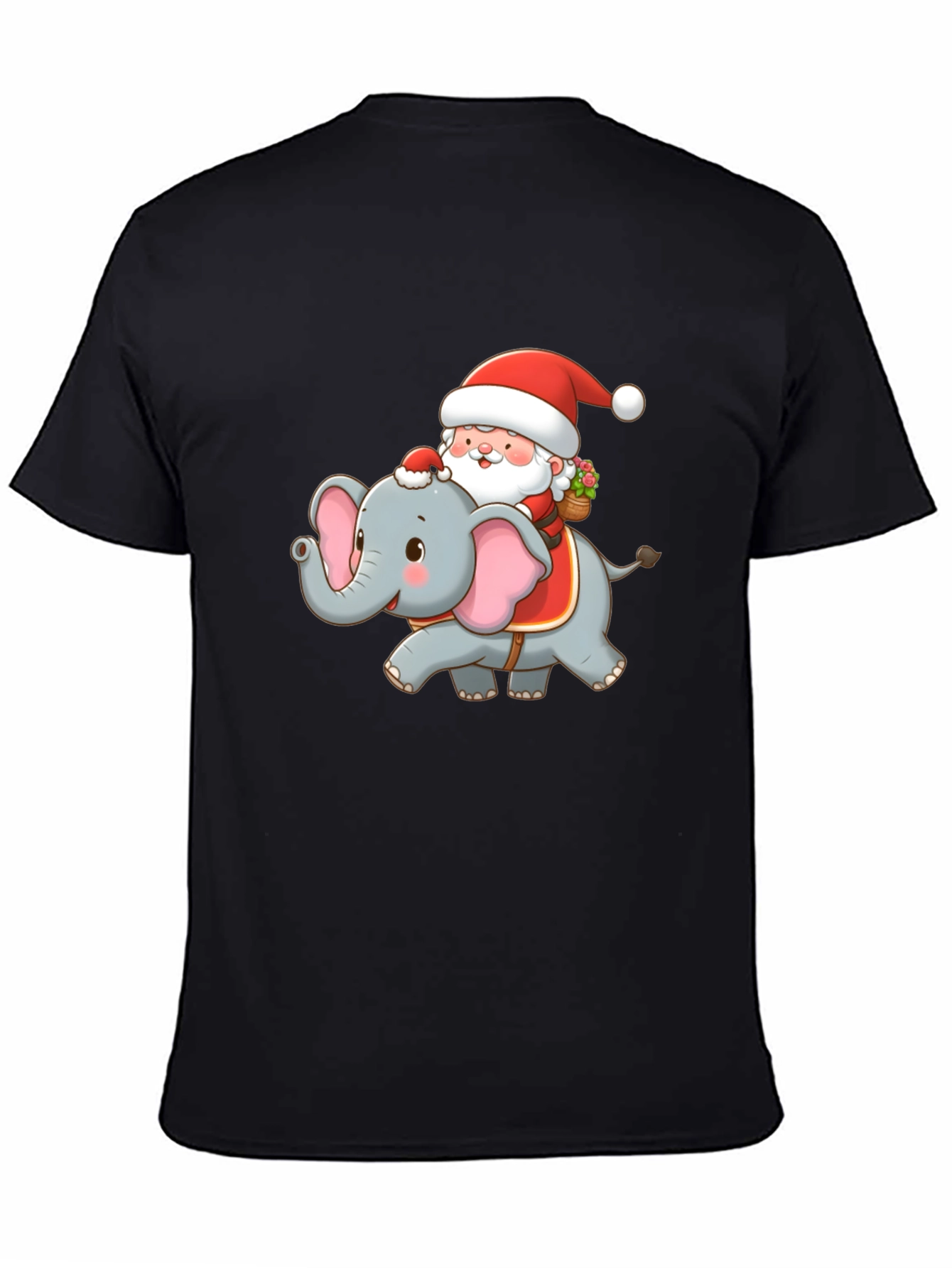 Santa Riding Elephant Graphic Tee