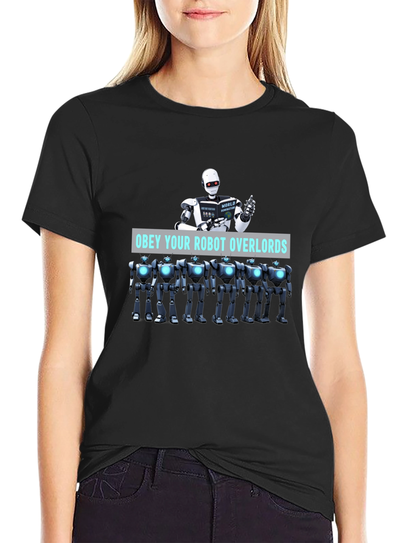 Obey Your Robot Overlords Black T-Shirt