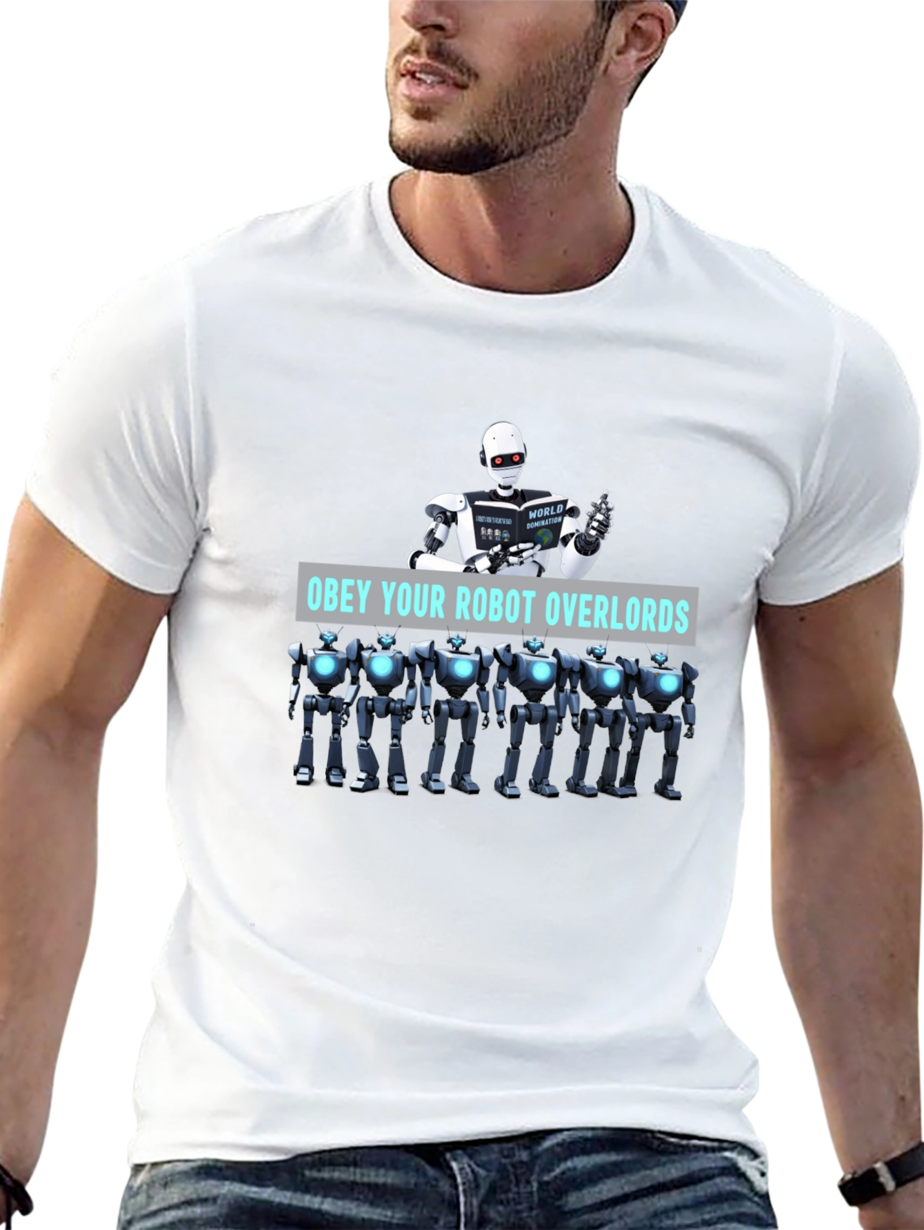 Obey Your Robot Overlords Black T-Shirt