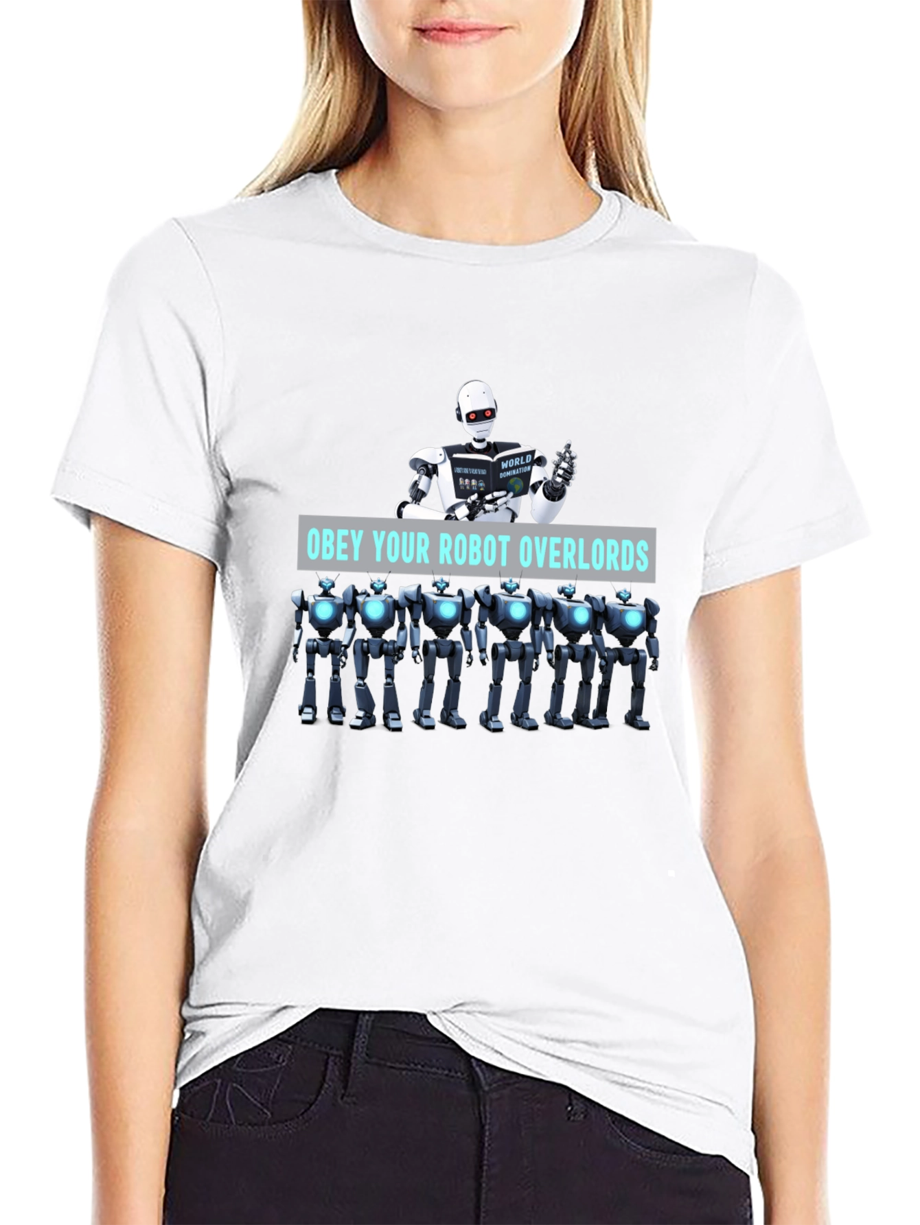 Obey Your Robot Overlords Black T-Shirt