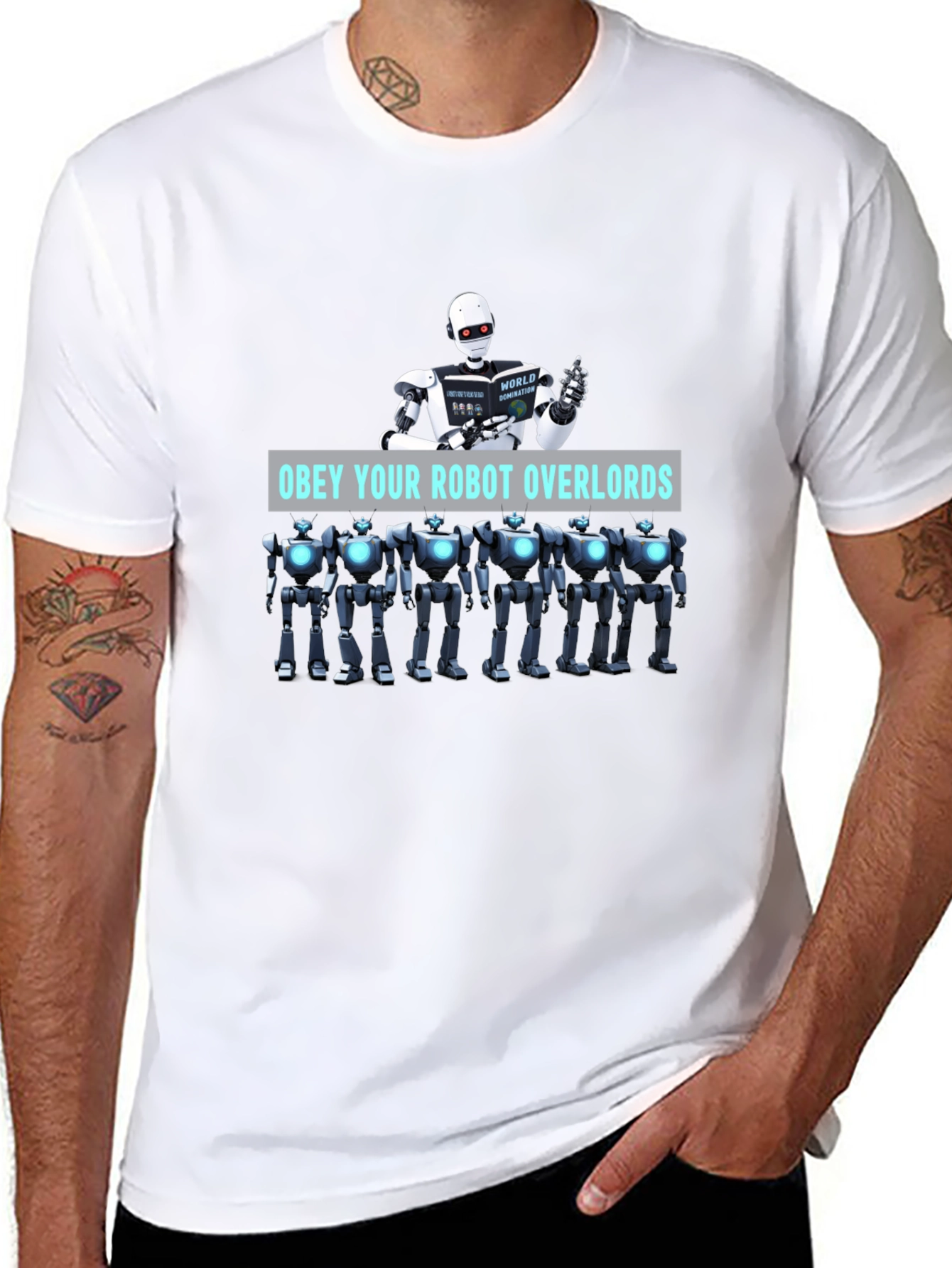 Obey Your Robot Overlords Black T-Shirt