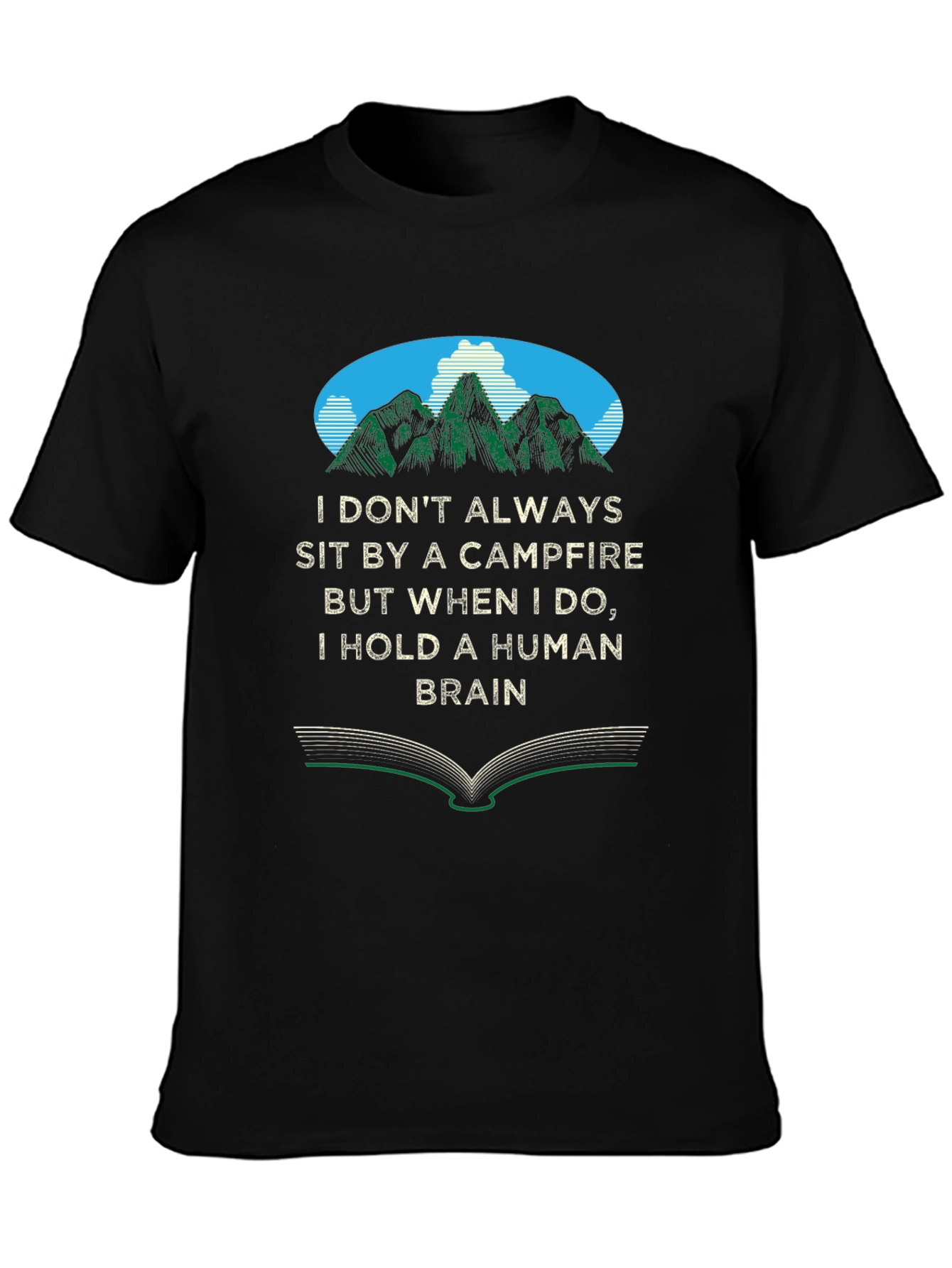 Campfire Human Brain Graphic Tee - Novelty T-Shirt
