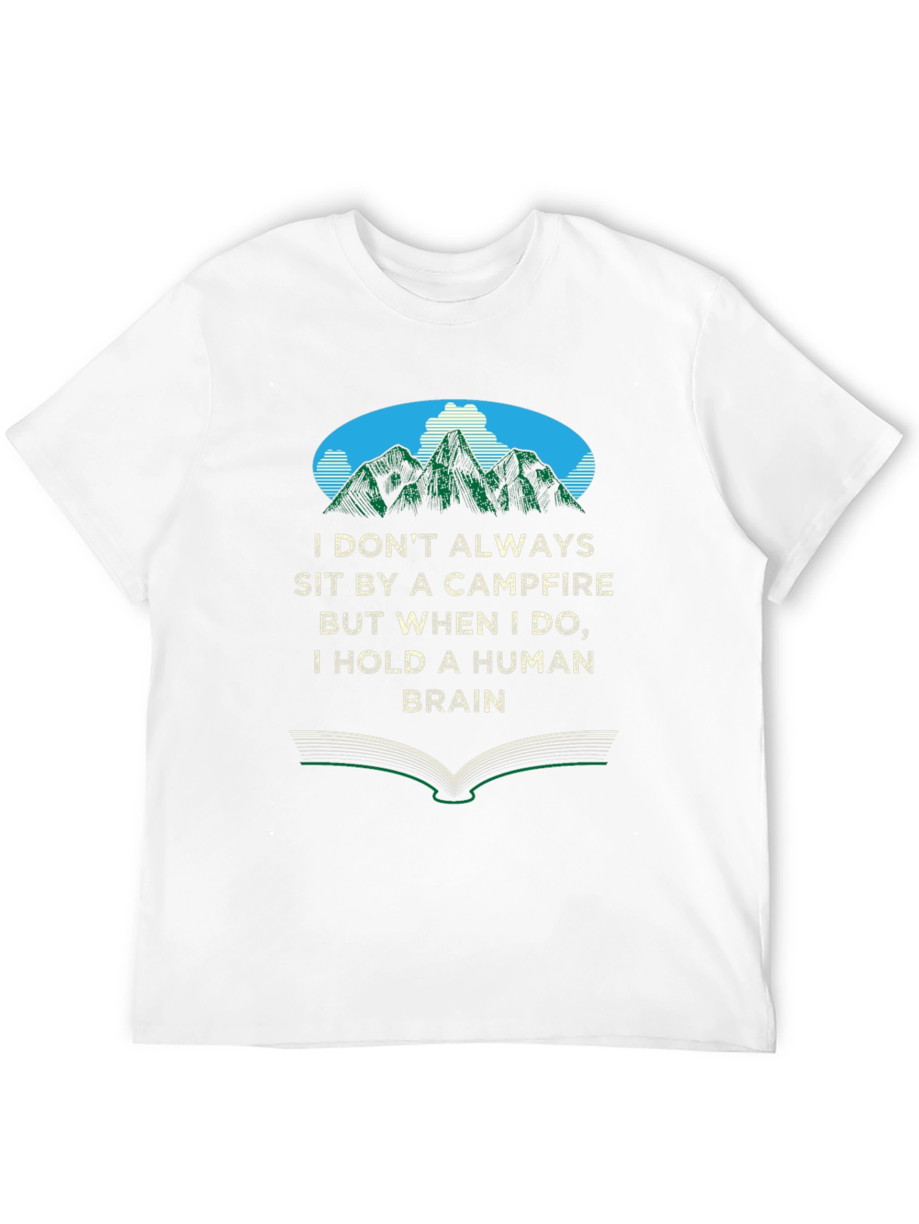 Campfire Human Brain Graphic Tee - Novelty T-Shirt