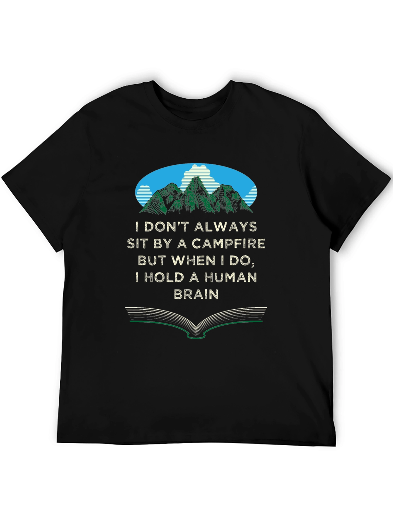 Campfire Human Brain Graphic Tee - Novelty T-Shirt