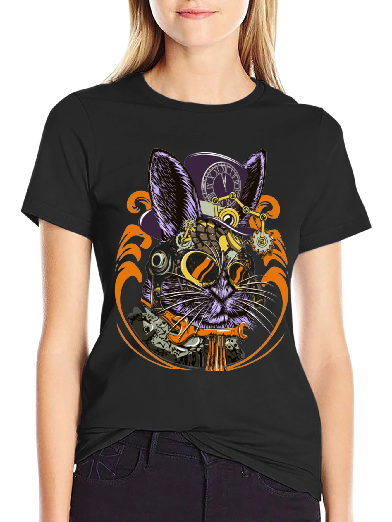 Steampunk Rabbit Graphic Tee - Unique Design