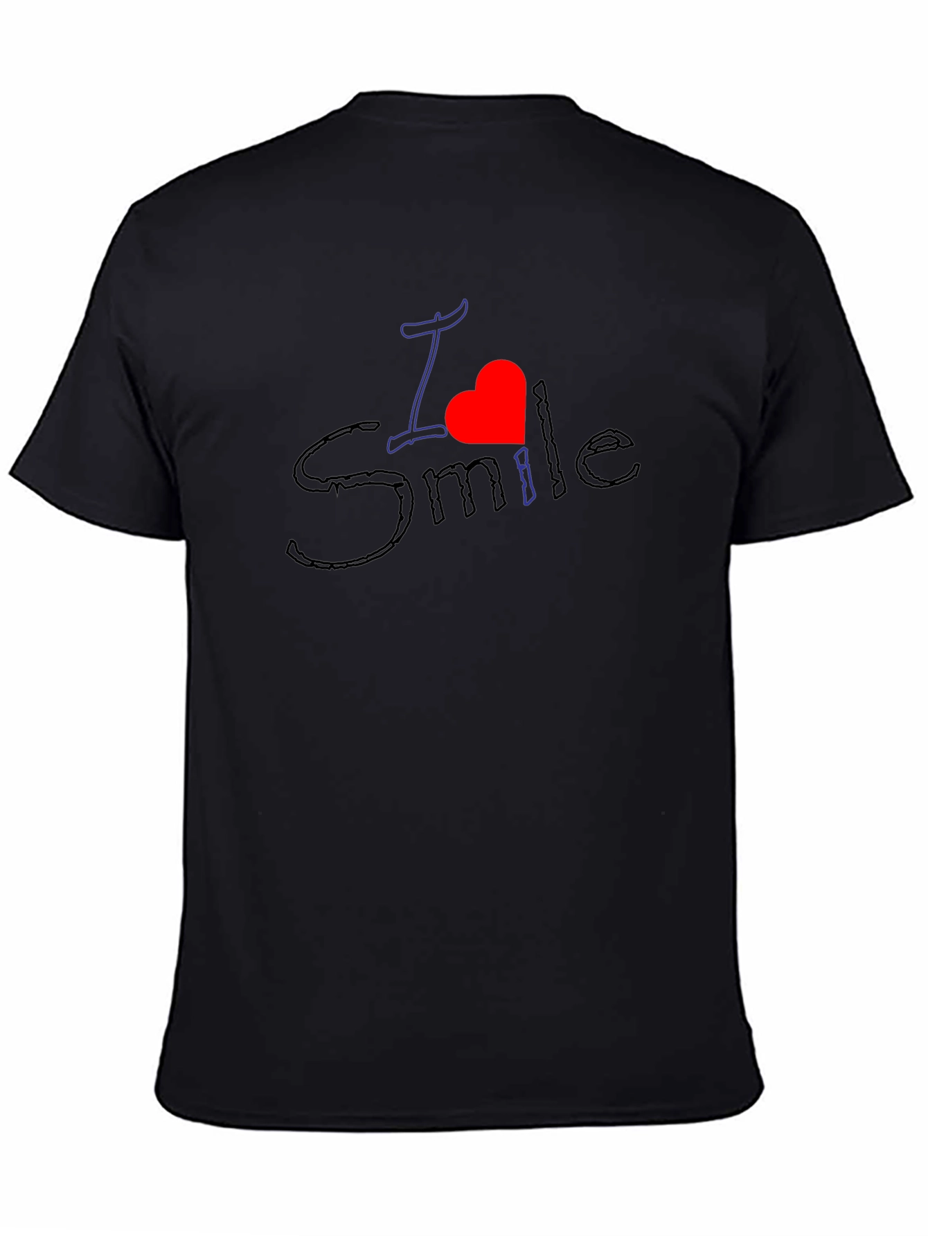 I Heart Smile - Black Crew Neck Tee