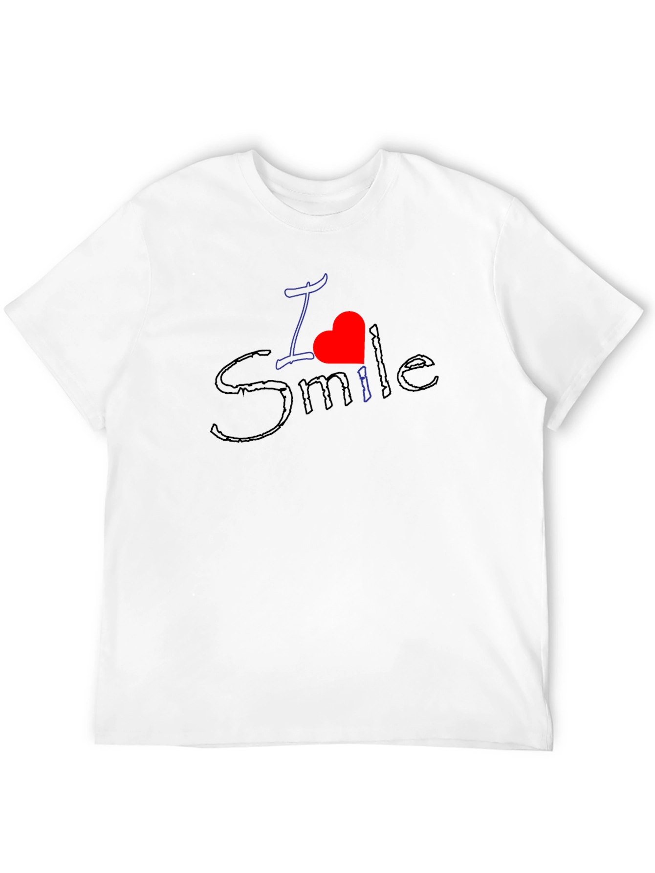 I Heart Smile - Black Crew Neck Tee