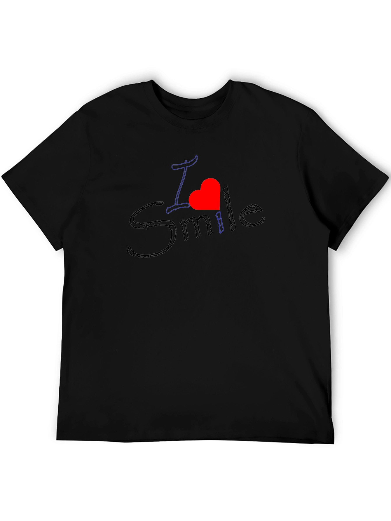 I Heart Smile - Black Crew Neck Tee