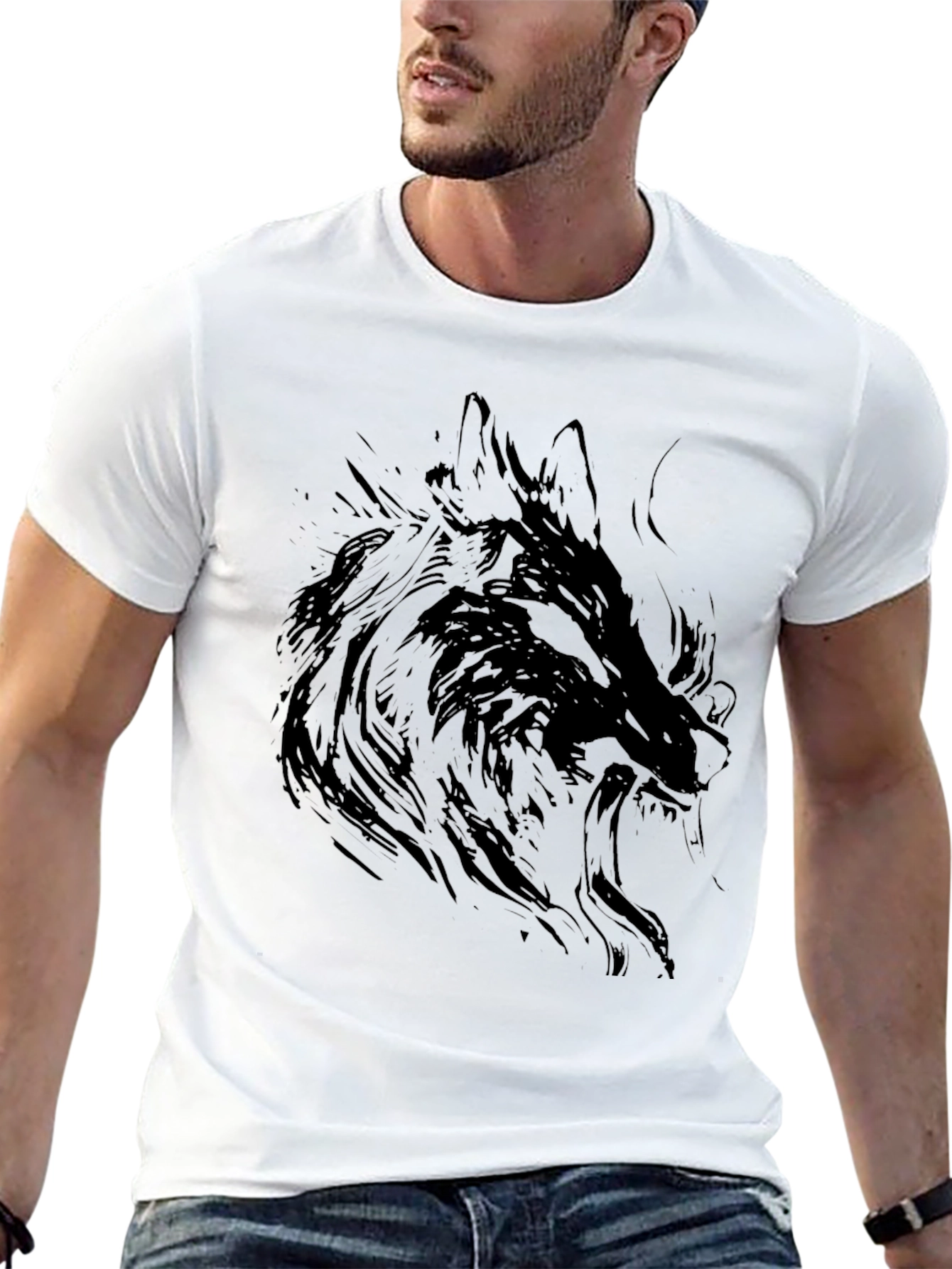 Black Wolf Graphic Tee - Stylish & Unique