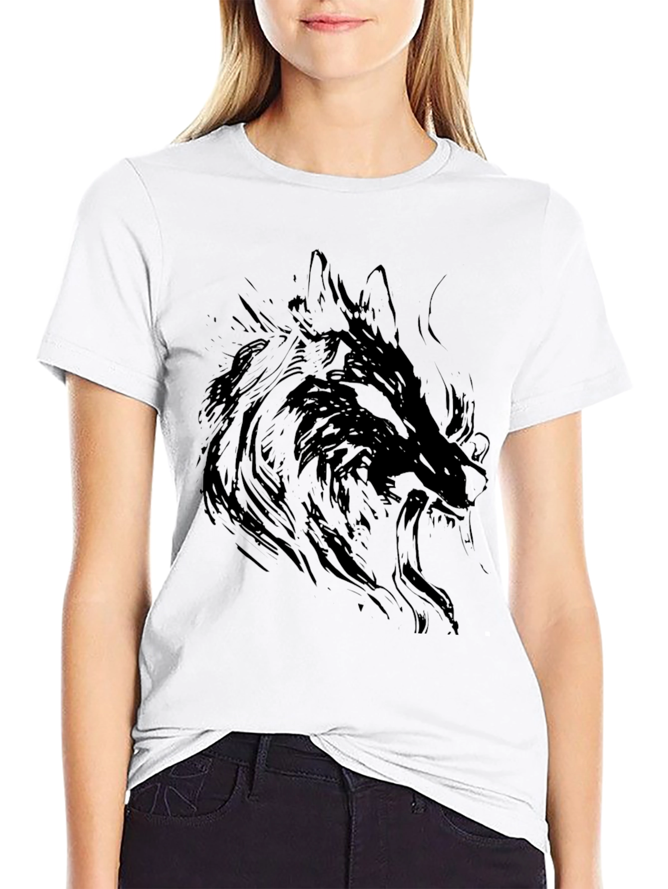 Black Wolf Graphic Tee - Stylish & Unique