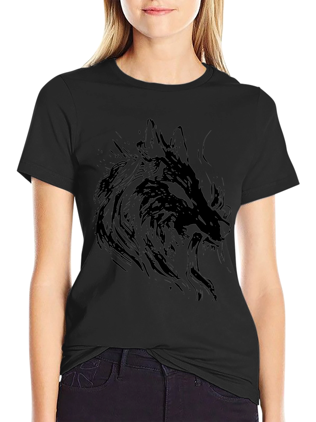 Black Wolf Graphic Tee - Stylish & Unique