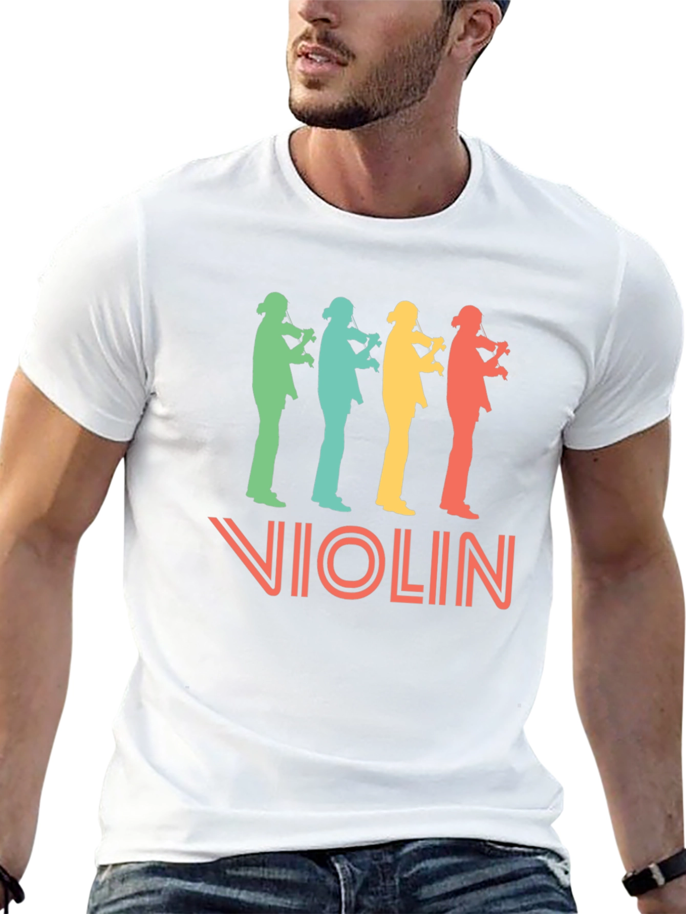 Retro Violin Player T-Shirt - Music Lover Tee