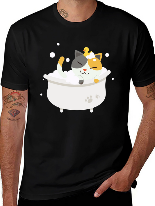 Cute Cat Bath T-Shirt - Relax in Style!