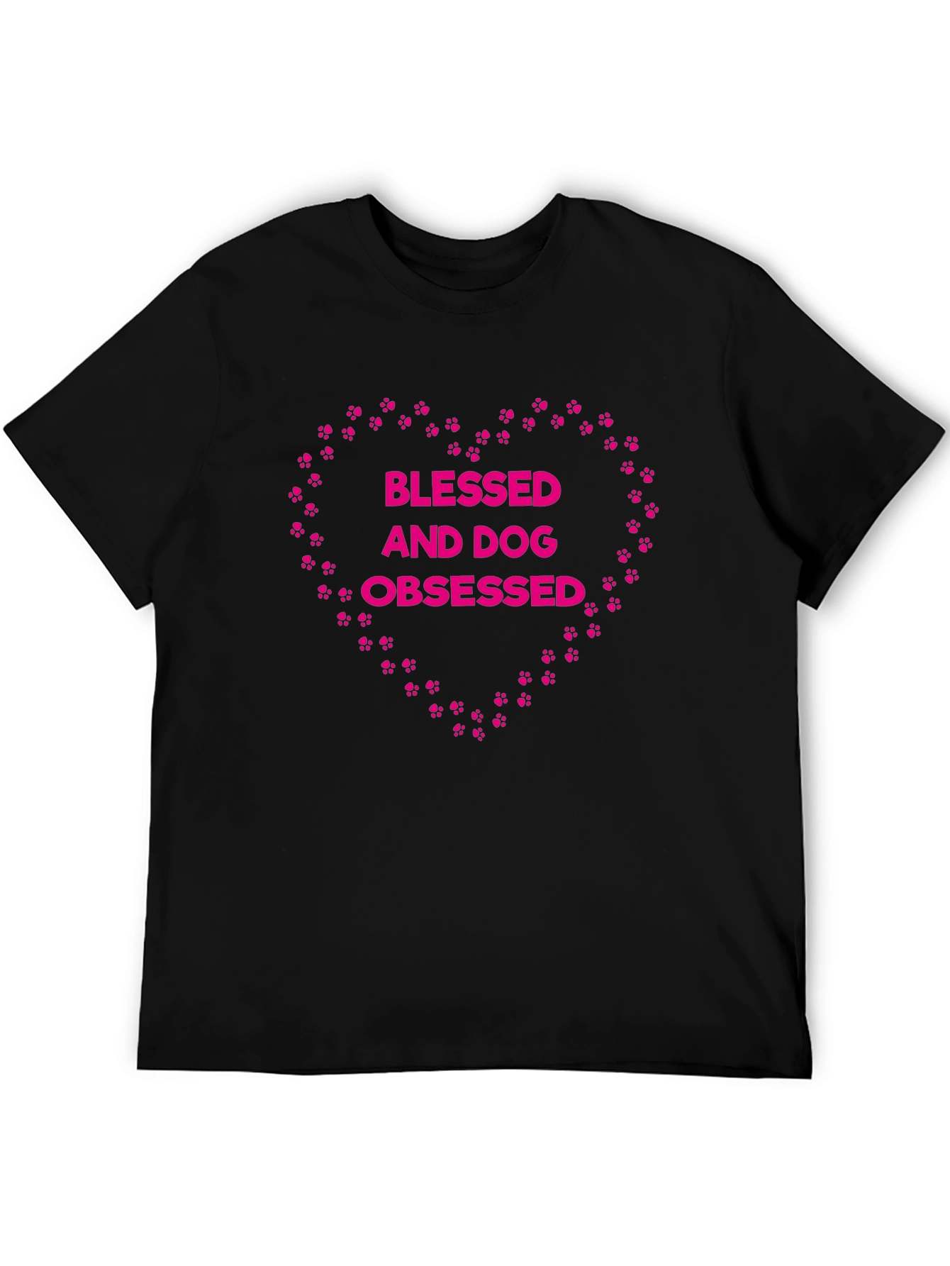 Blessed and Dog Obsessed T-Shirt Paw Print Heart