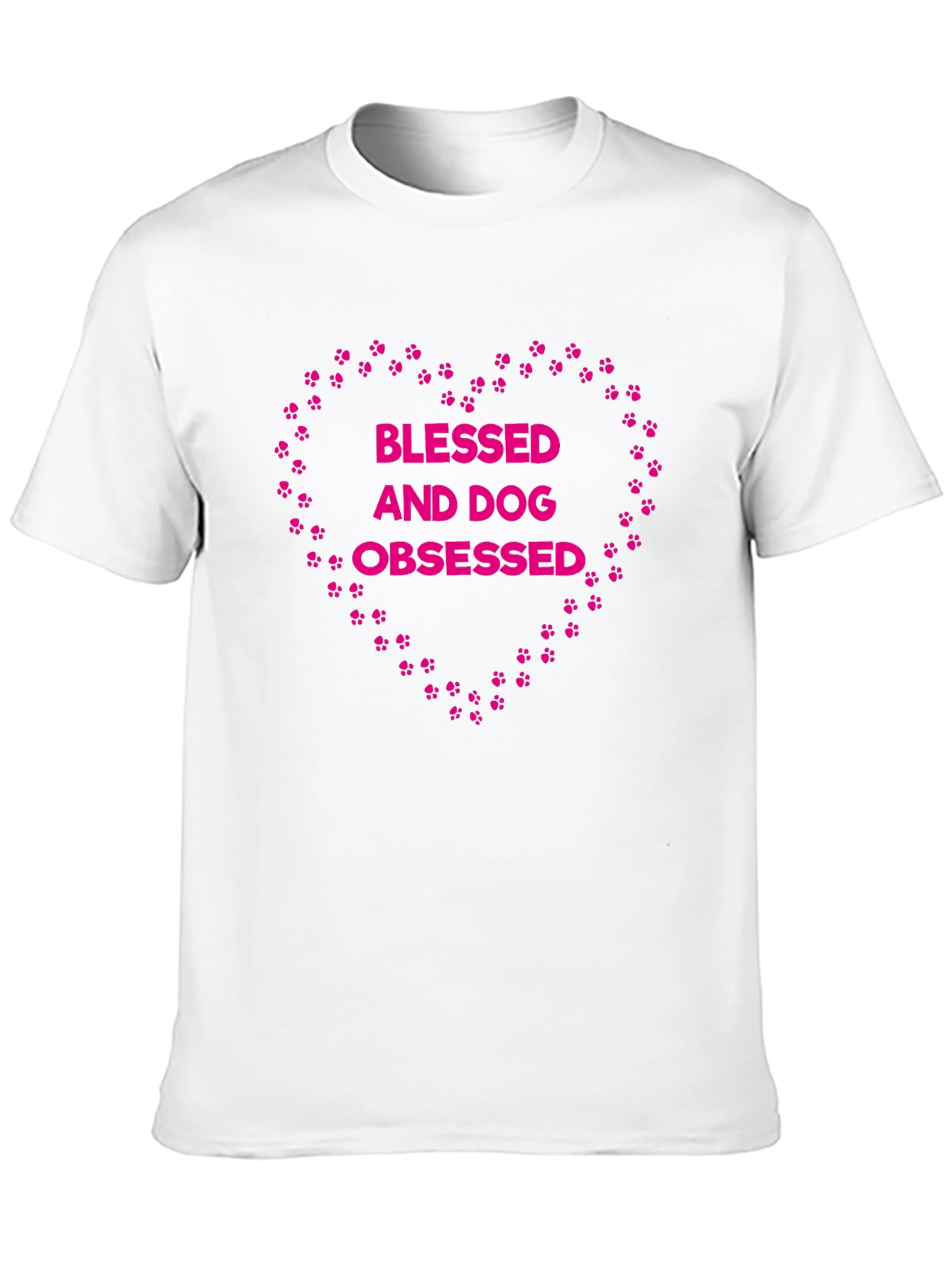 Blessed and Dog Obsessed T-Shirt Paw Print Heart