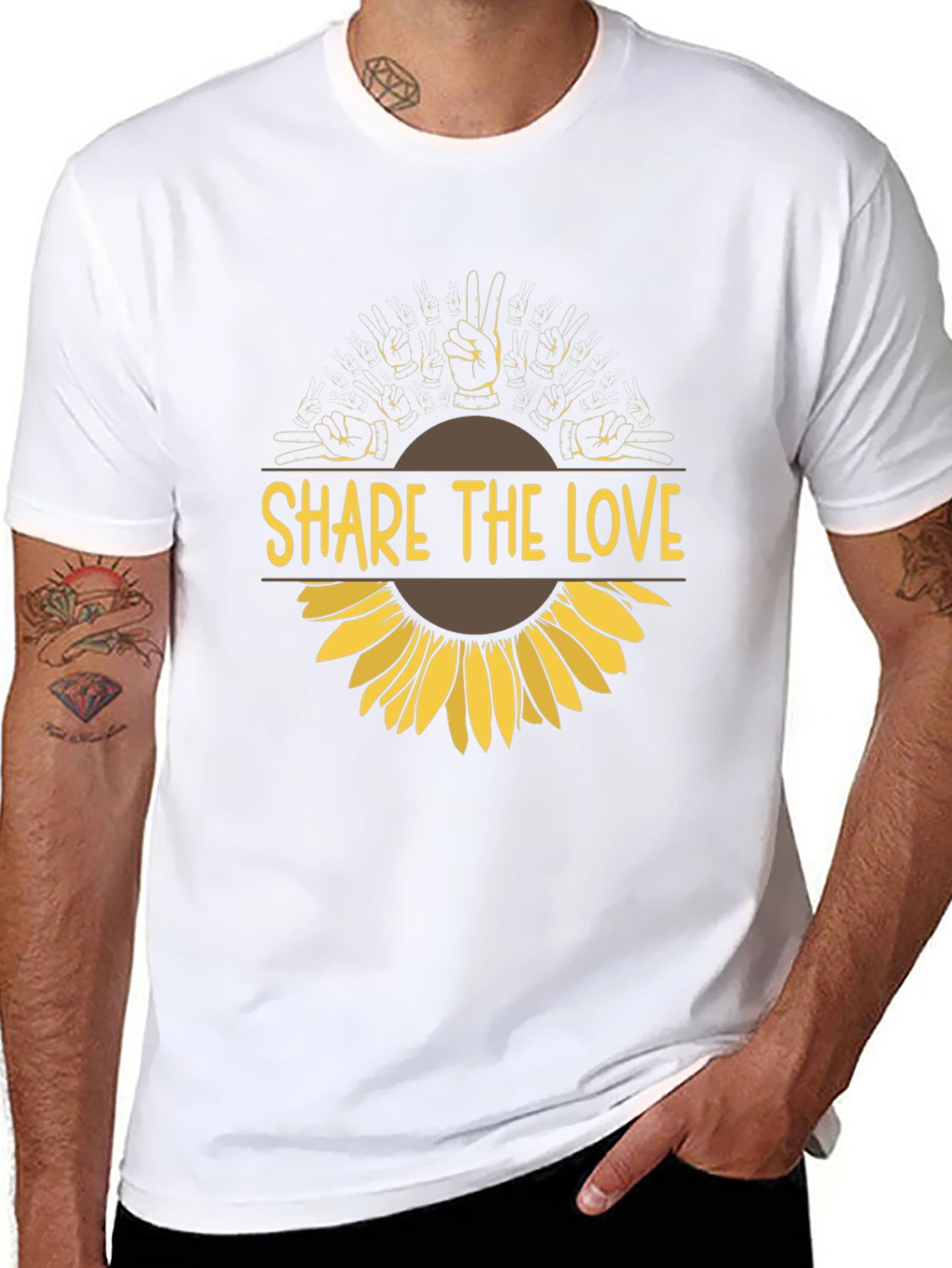 Share the Love Sunflower Graphic Tee - Black
