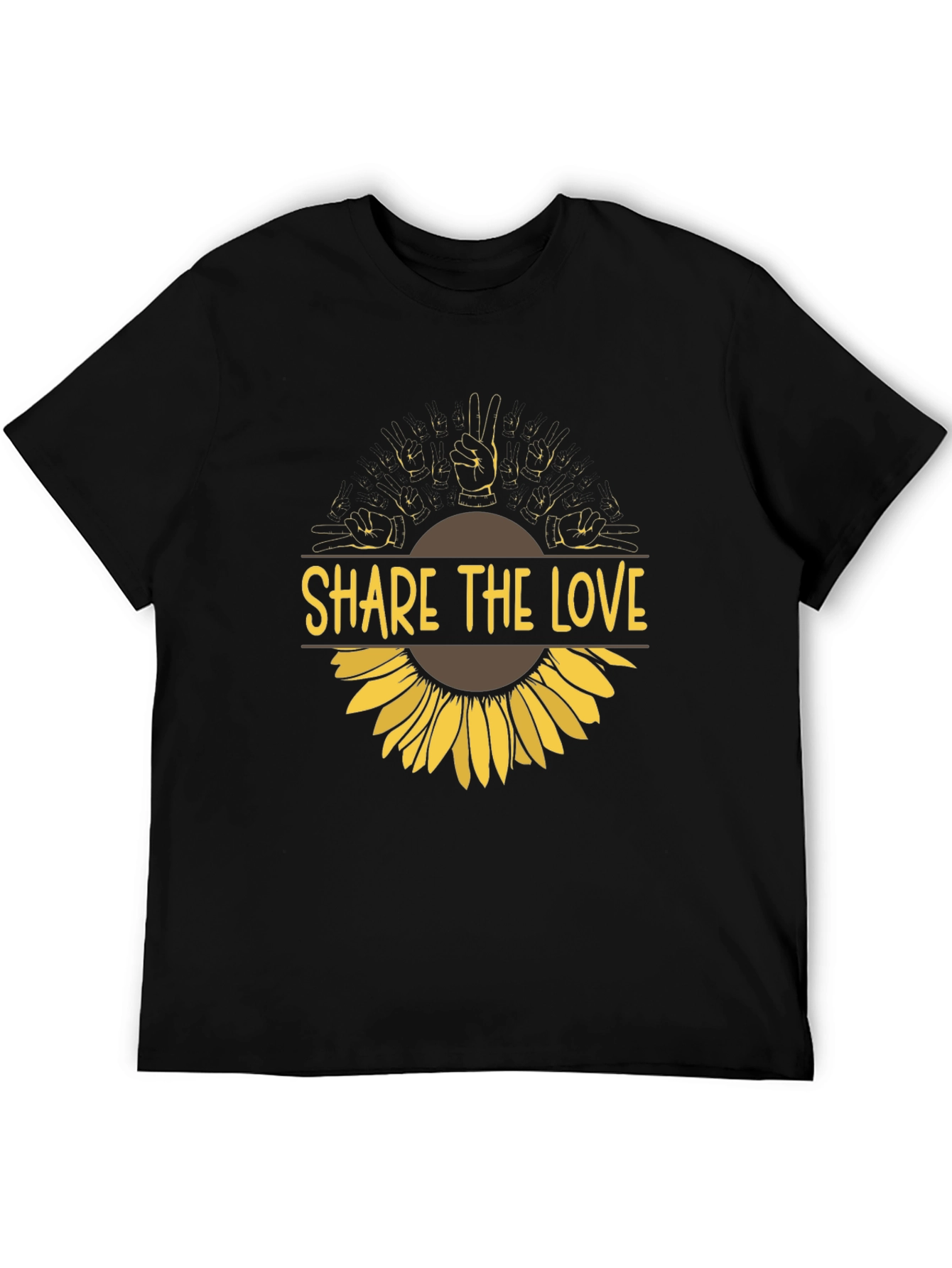 Share the Love Sunflower Graphic Tee - Black