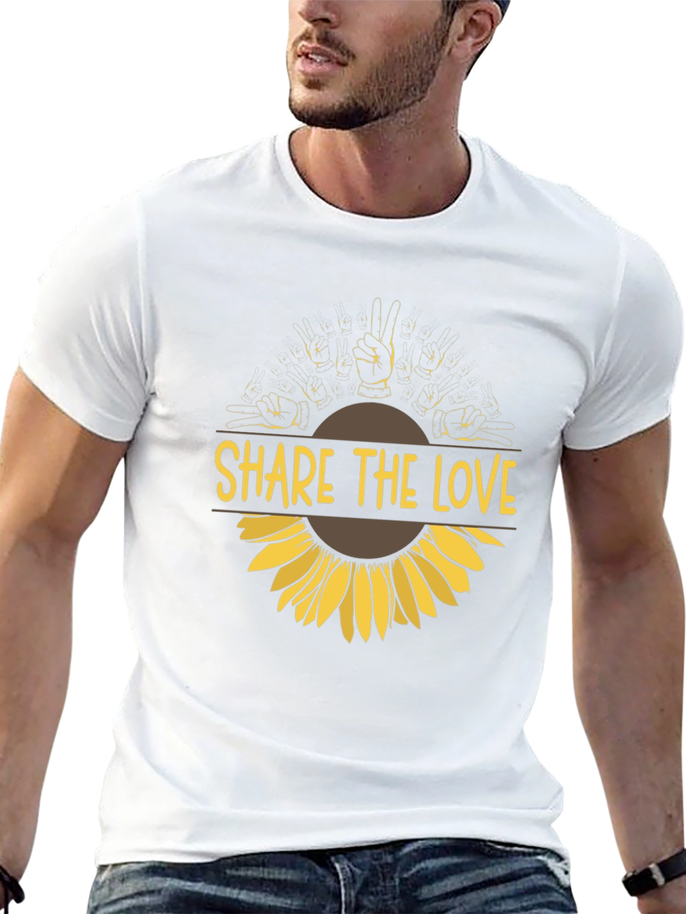 Share the Love Sunflower Graphic Tee - Black