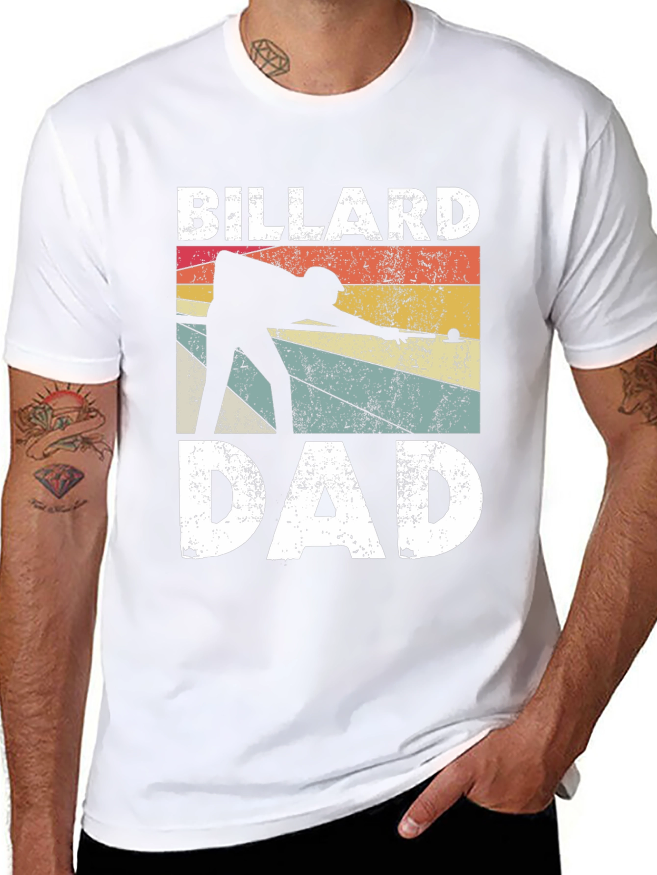 Billiard Dad T-Shirt - Retro Pool Player Design